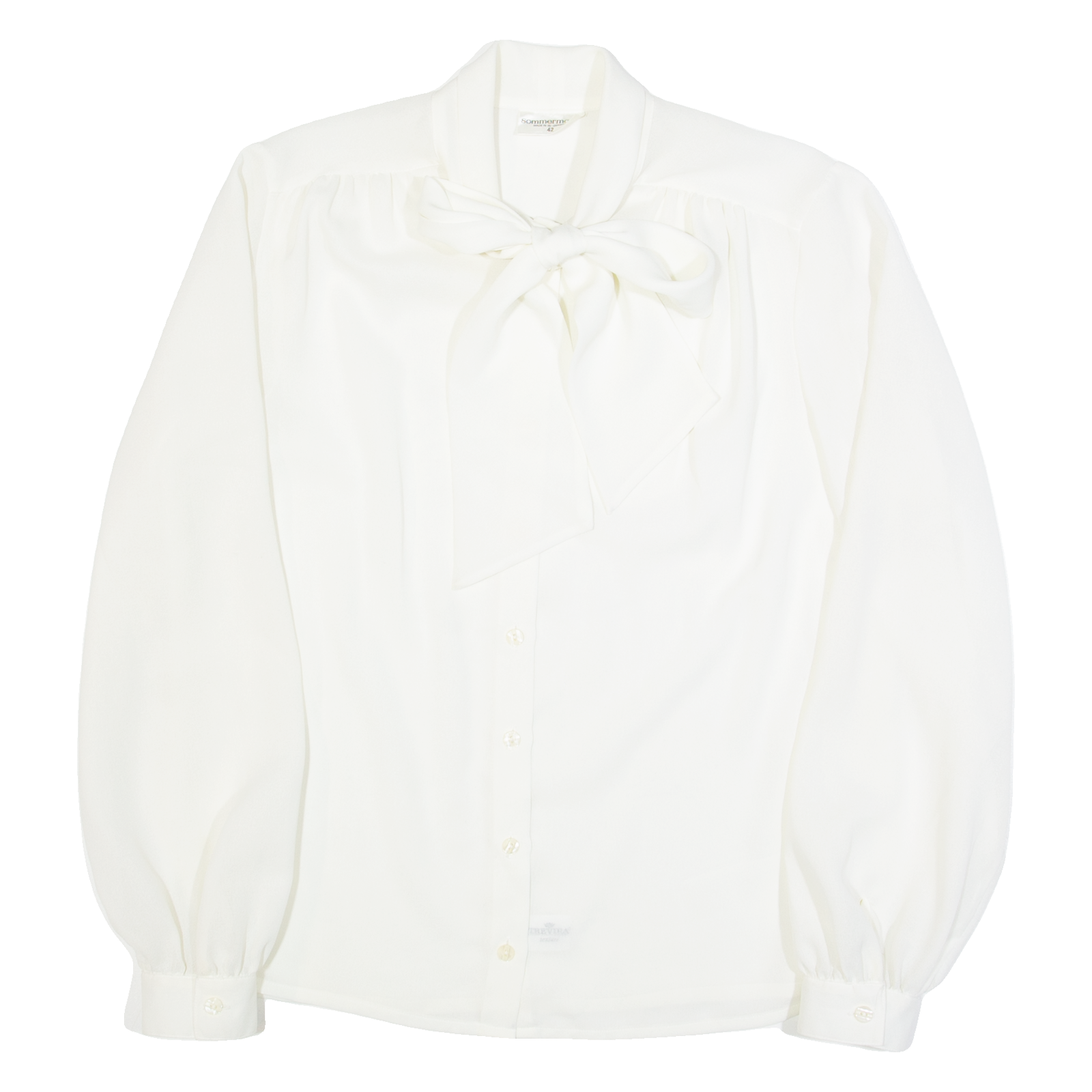 SOMMERMANN Womens Blouse White Collared Long Sleeve M Refurbished - N/A refurbished available on Cerqular