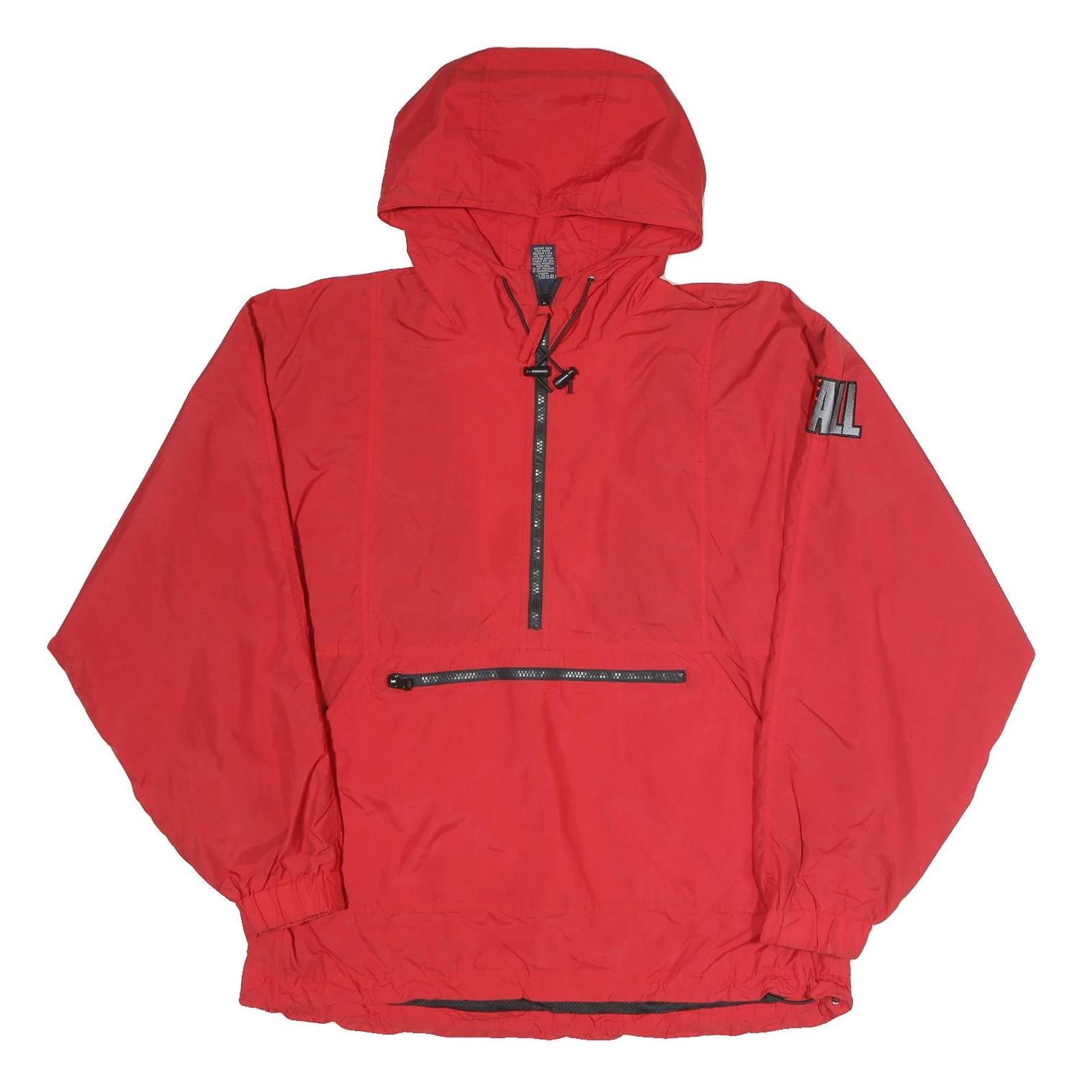 VANTAGE Mens Red Hooded Jacket M Polyester Plain Lightweight Casual Refurbished - N/A refurbished available on Cerqular
