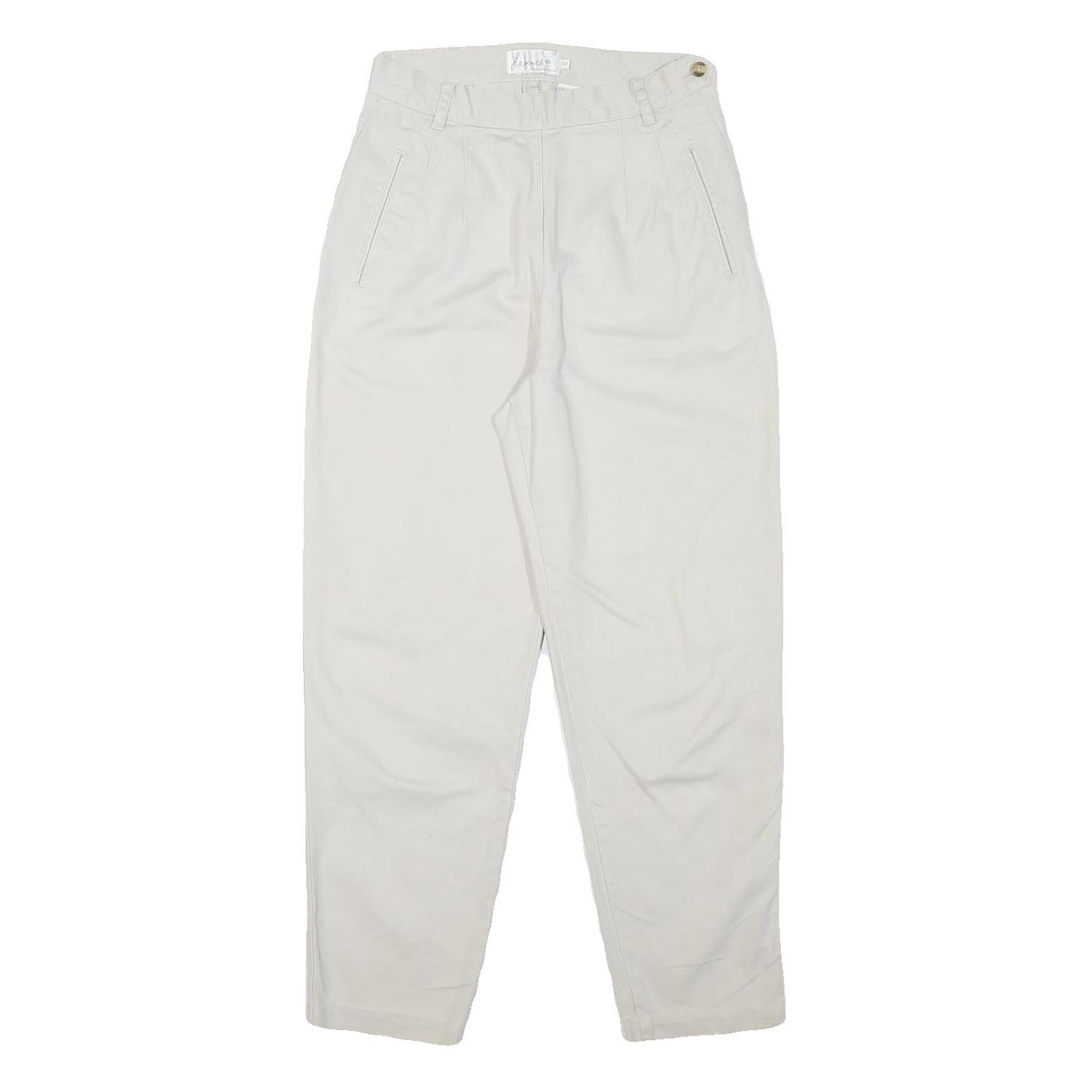 HEMES COLLECTION Womens Cotton Blend White Relaxed Straight Trousers W24 L25 Refurbished - N/A refurbished available on Cerqular