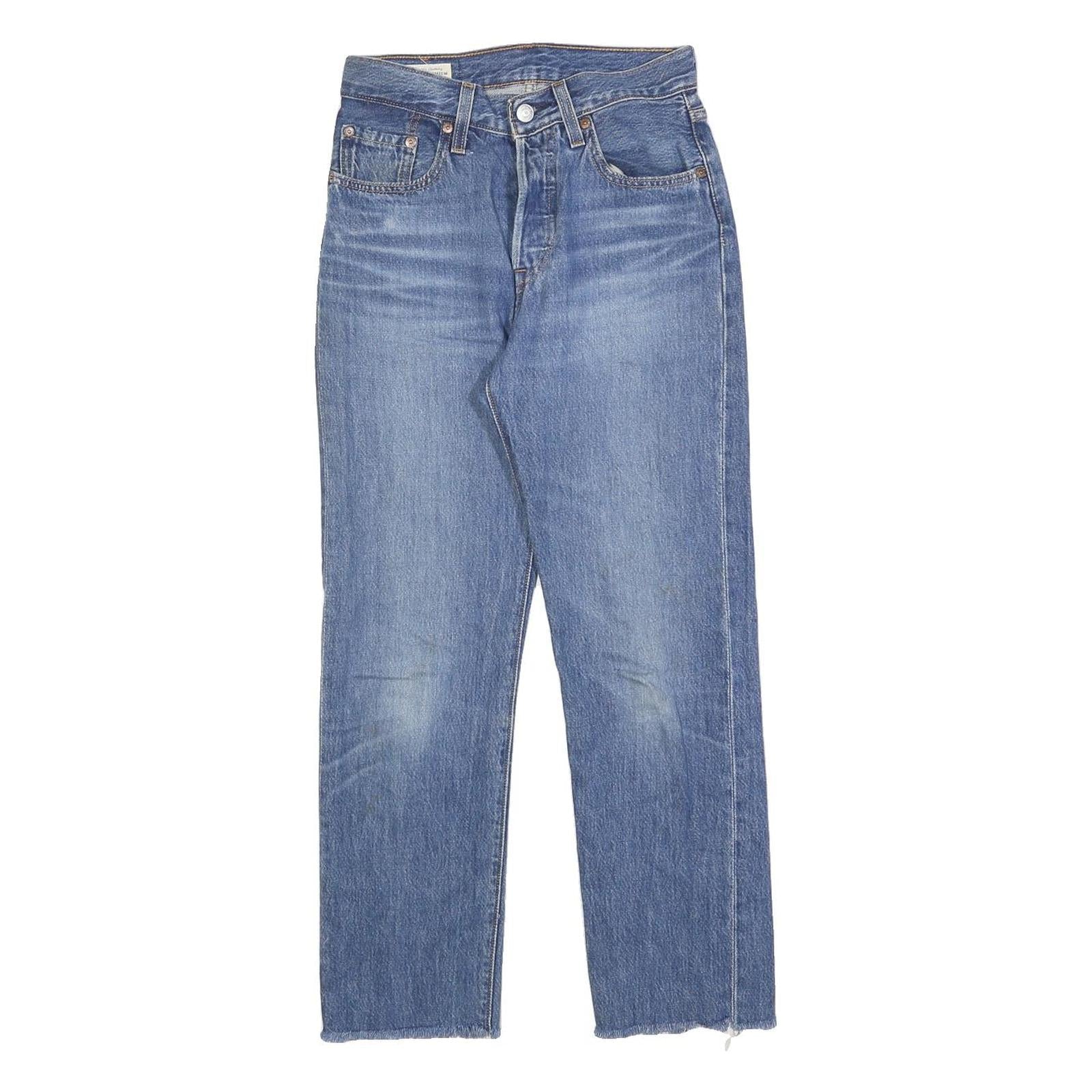 LEVI'S 501 Womens Jeans Blue Regular Straight Denim Medium W24 L26 Classic Fit Refurbished - N/A refurbished available on Cerqular