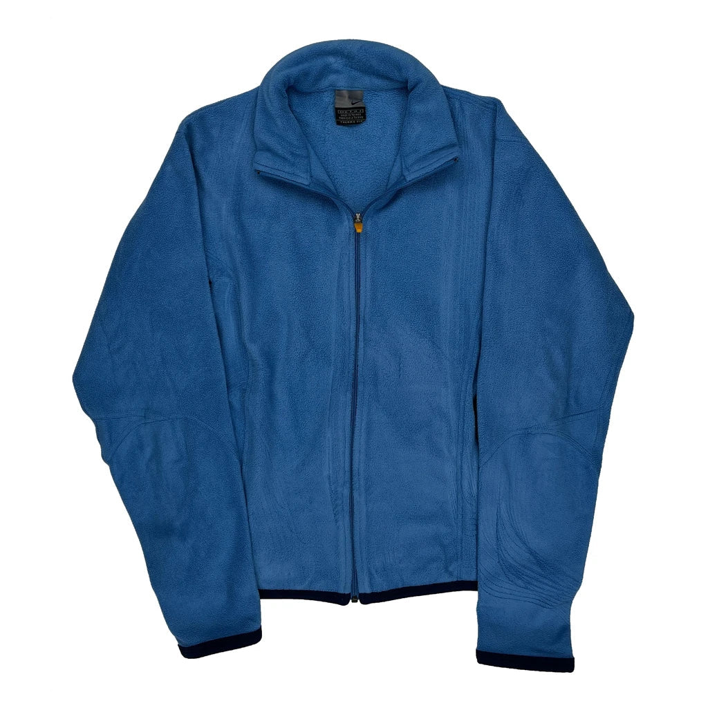 Nike Fleece Jacket - Small Blue Polyester Refurbished - Thrifted (note: this is a term often used to describe second- refurbished available on Cerqular