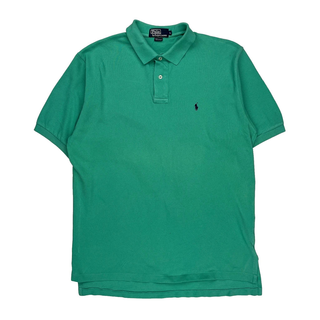 Polo By Ralph Lauren Polo Shirt - Large Green Cotton Refurbished - Thrifted (note: this is a term often used to describe second- refurbished available on Cerqular