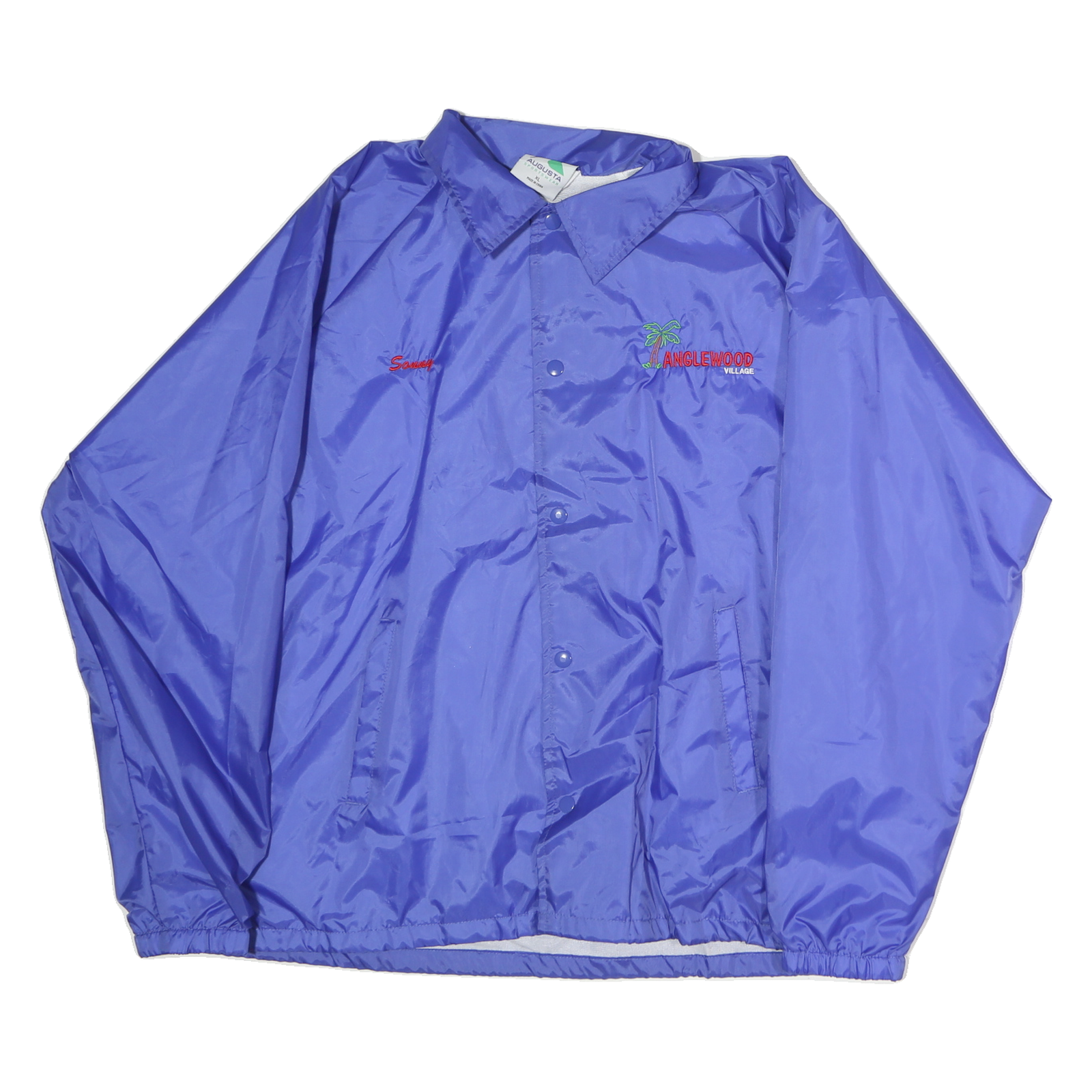 AUGUSTA Mens Blue Coach Jacket XL Polyester Button Closure Light Outerwear Refurbished - N/A refurbished available on Cerqular