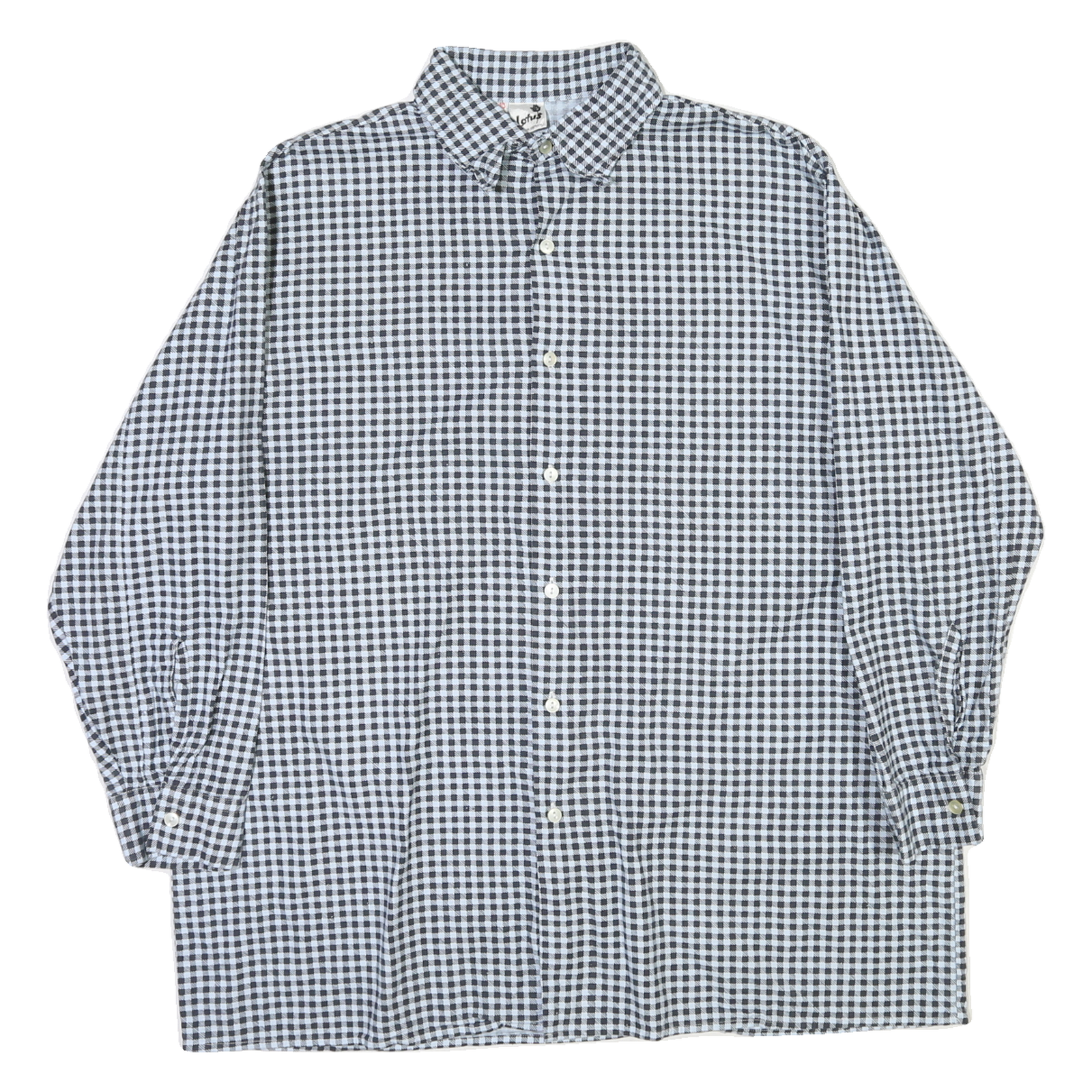 LOTUS Mens Black & White Check Shirt XL Cotton Button Down Casual Formal Refurbished - N/A refurbished available on Cerqular