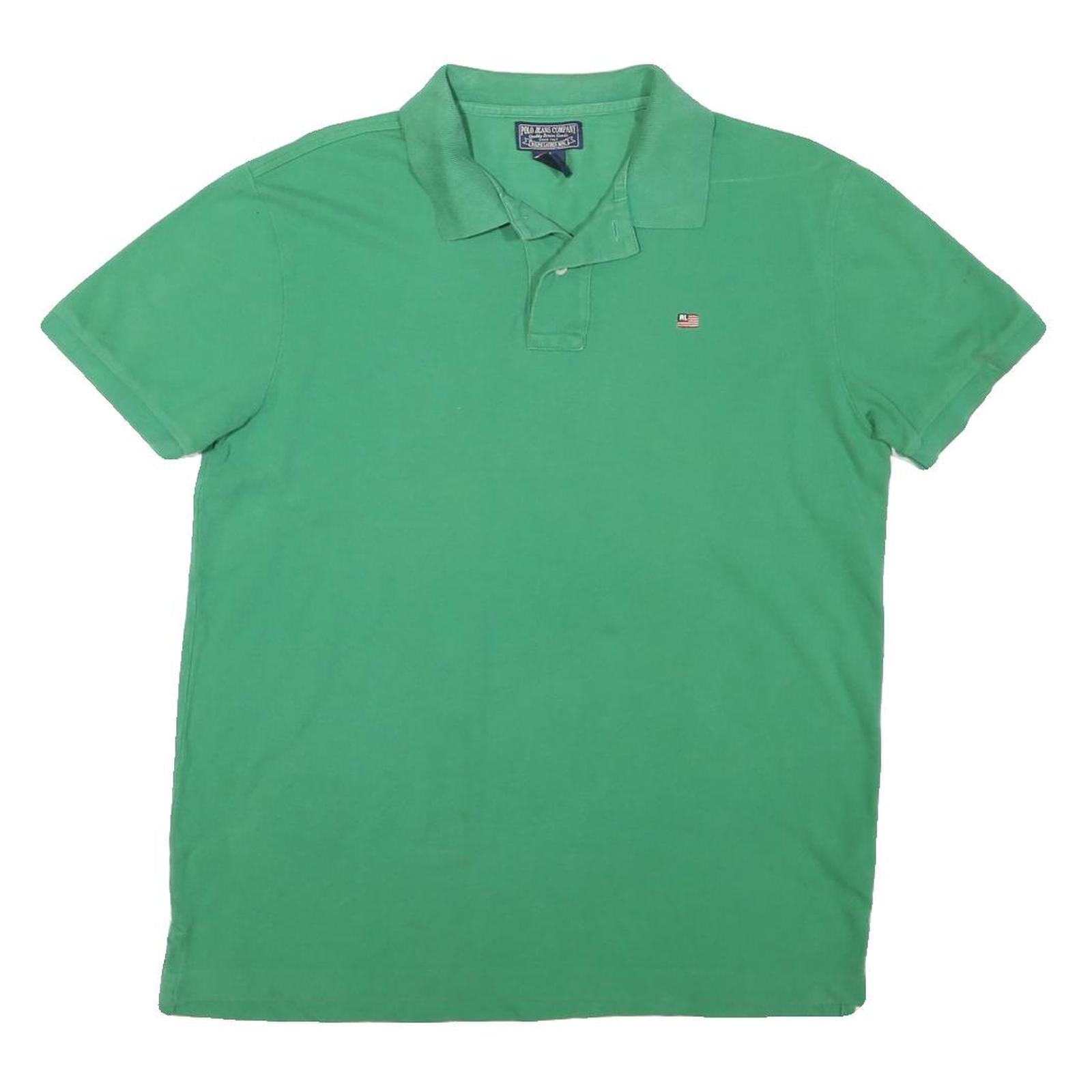 RALPH LAUREN POLO JEANS COMPANY Mens Green Short Sleeve Plain L Cotton Blend Refurbished - N/A refurbished available on Cerqular