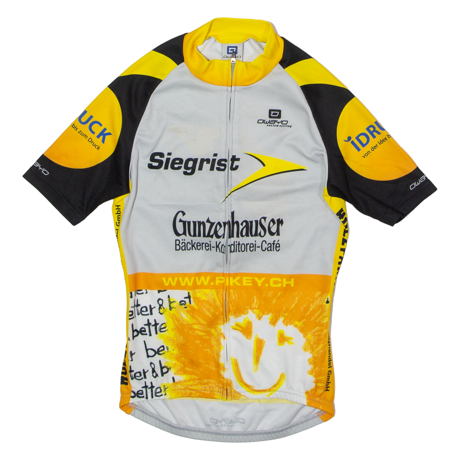 OWAYO Full Zip Cycling Womens Jersey Yellow High Neck XS Refurbished - N/A refurbished available on Cerqular