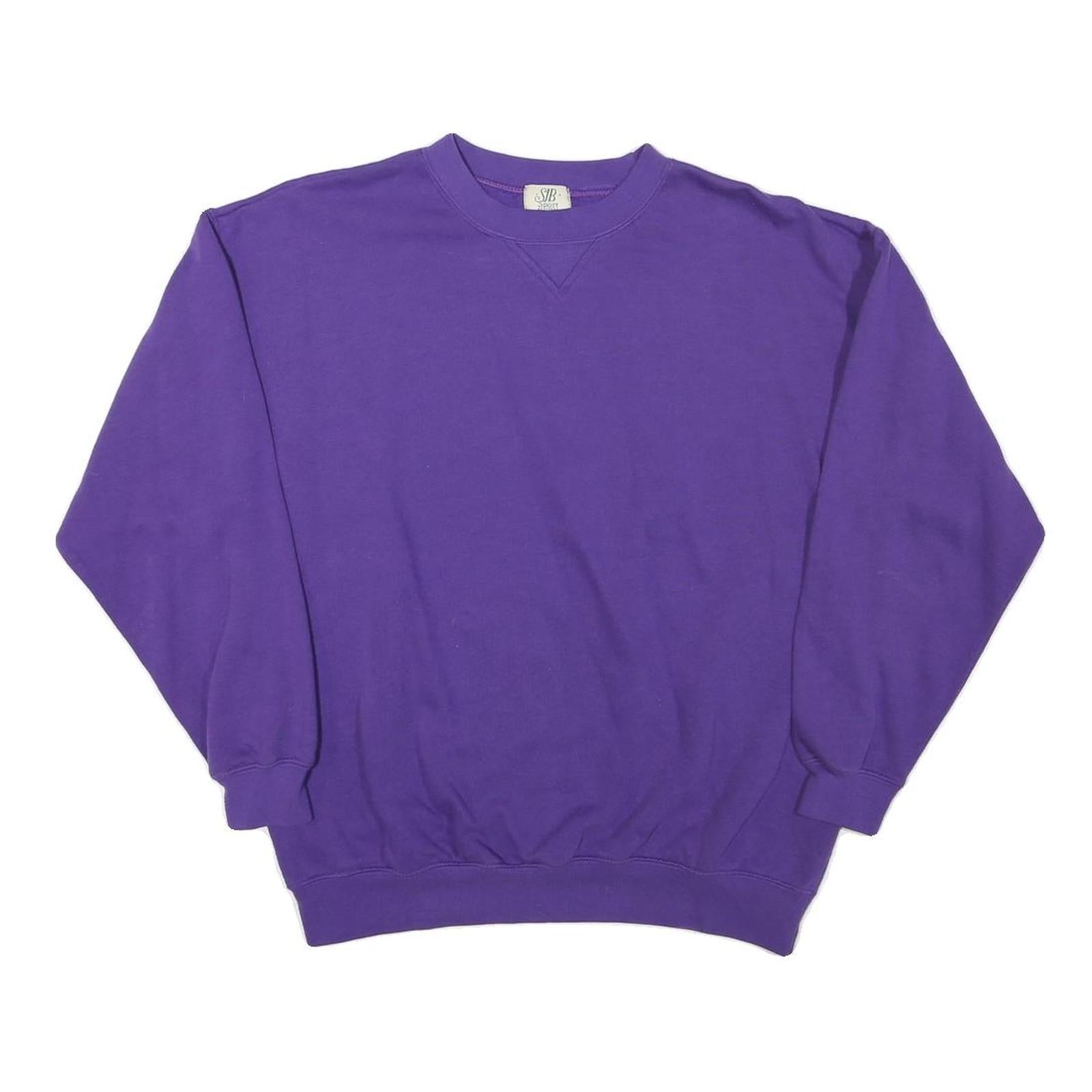 SJB Womens Purple Crew Neck Sweatshirt S Cotton Blend Casual Comfortable Refurbished - N/A refurbished available on Cerqular