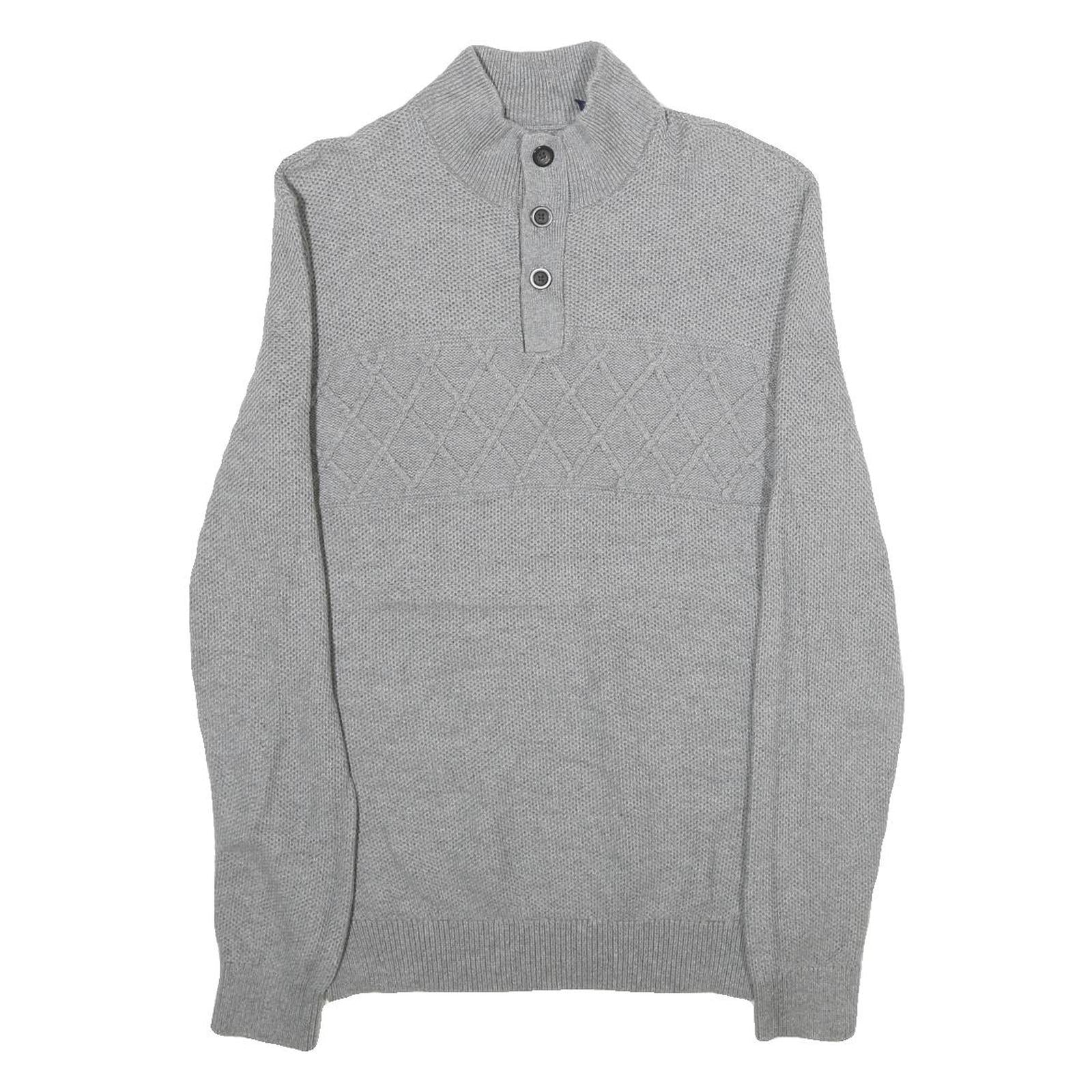 CHAPS Mens Grey Pullover Patterned Crew Neck Cotton Jumper M Casual Knitwear Refurbished - N/A refurbished available on Cerqular