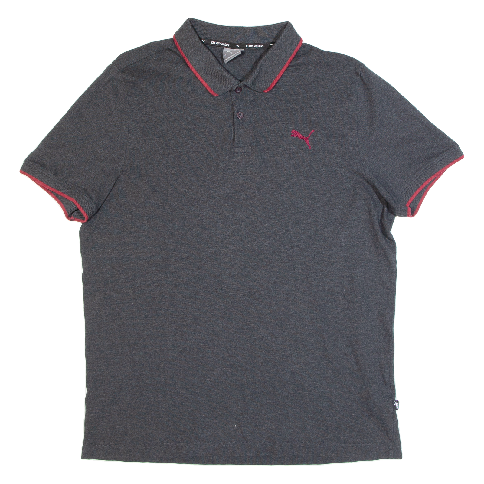 PUMA Mens Polo Shirt Grey L Refurbished - N/A refurbished available on Cerqular
