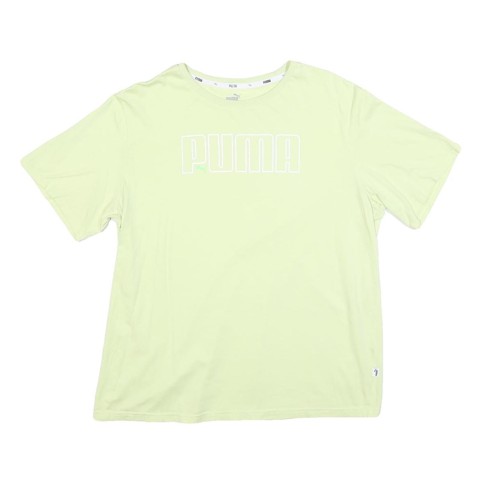 PUMA Womens Light Green T-Shirt L Short Sleeve Crew Neck Casual Logo Print Refurbished - N/A refurbished available on Cerqular