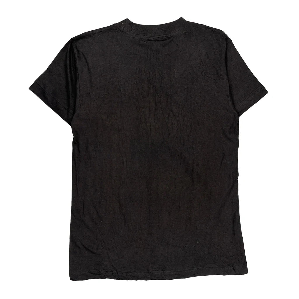 Hot T Single Stitch T-Shirt - Large Black Cotton Refurbished - Thrifted (note: this is a term often used to describe second- refurbished available on Cerqular