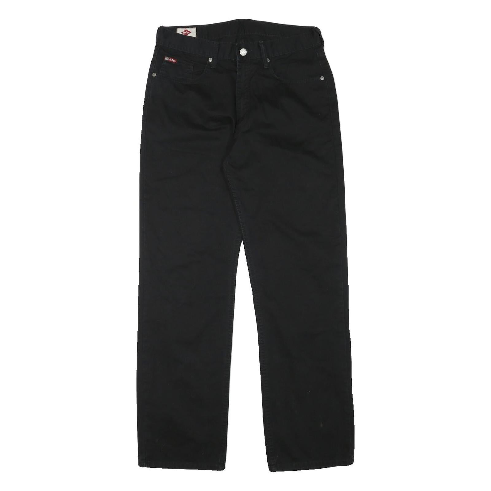 LEE COOPER Mens Cotton Blend Black Regular Straight Trousers W31 L30 Classic Zip Refurbished - N/A refurbished available on Cerqular