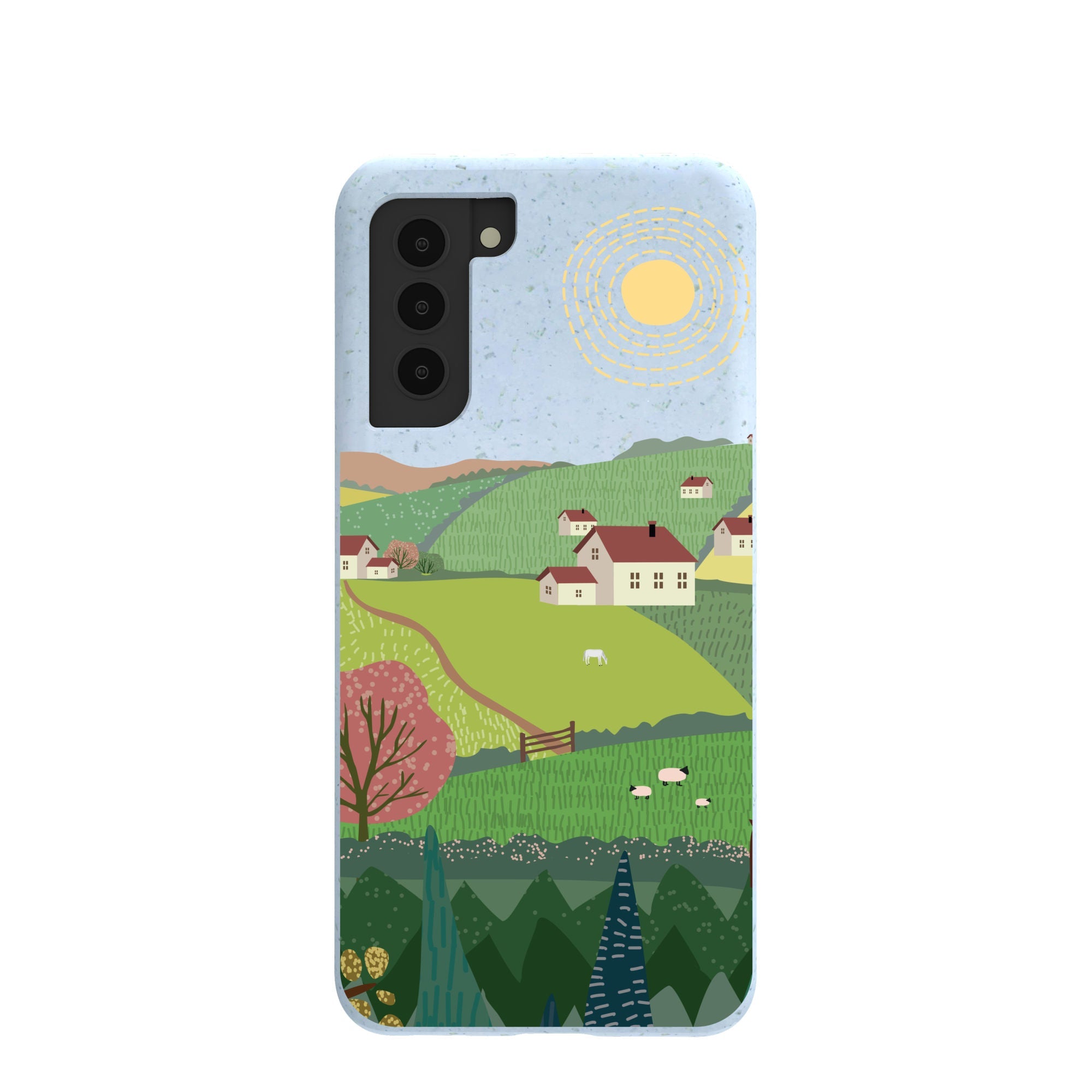 Powder Blue Sunny Countryside Samsung Galaxy S21 Case Refurbished - Pela Case refurbished available on Cerqular