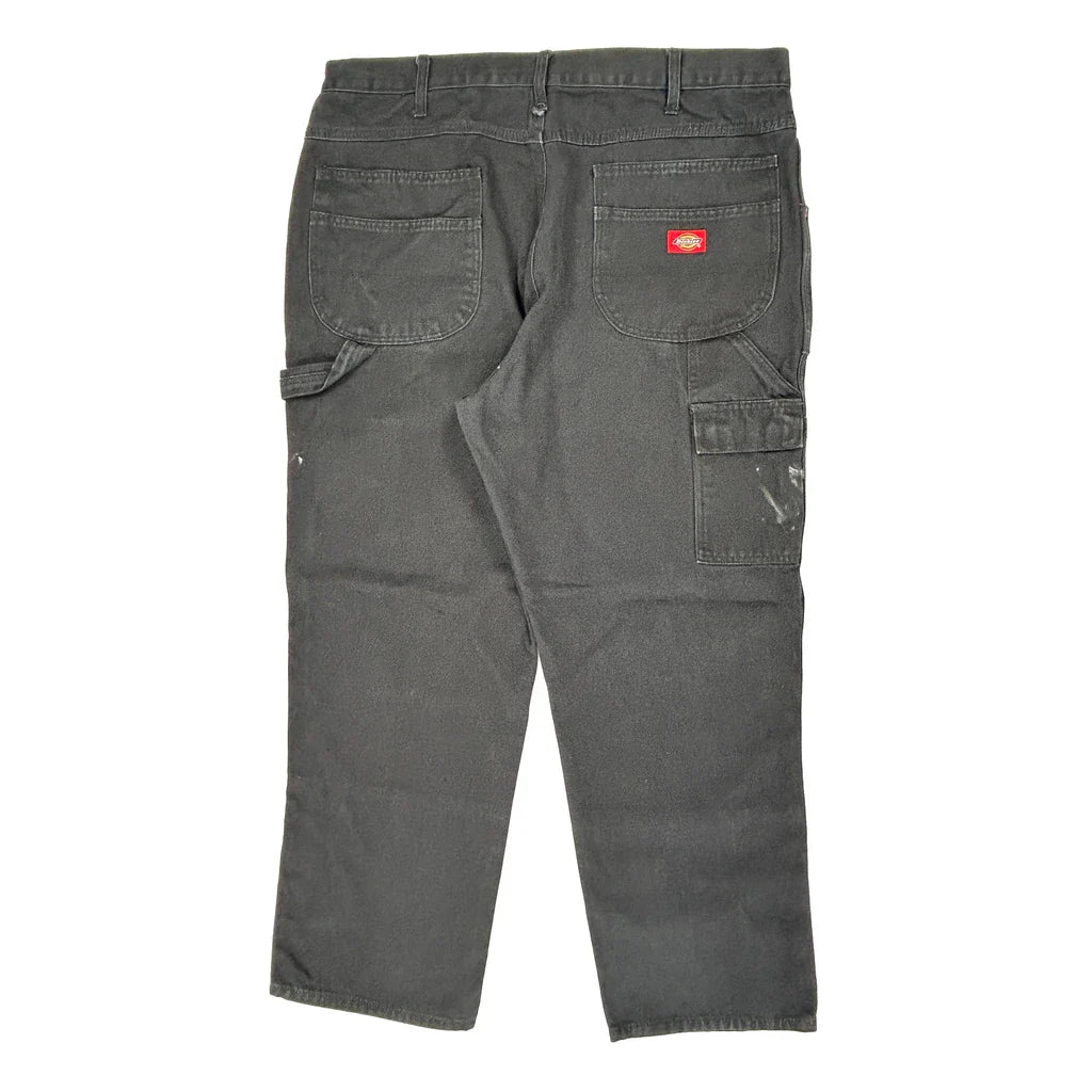Workwear Dickies Double Knee Carpenter Trousers - 36W 28L Black Cotton Refurbished - Thrifted (note: this is a term often used to describe second- refurbished available on Cerqular
