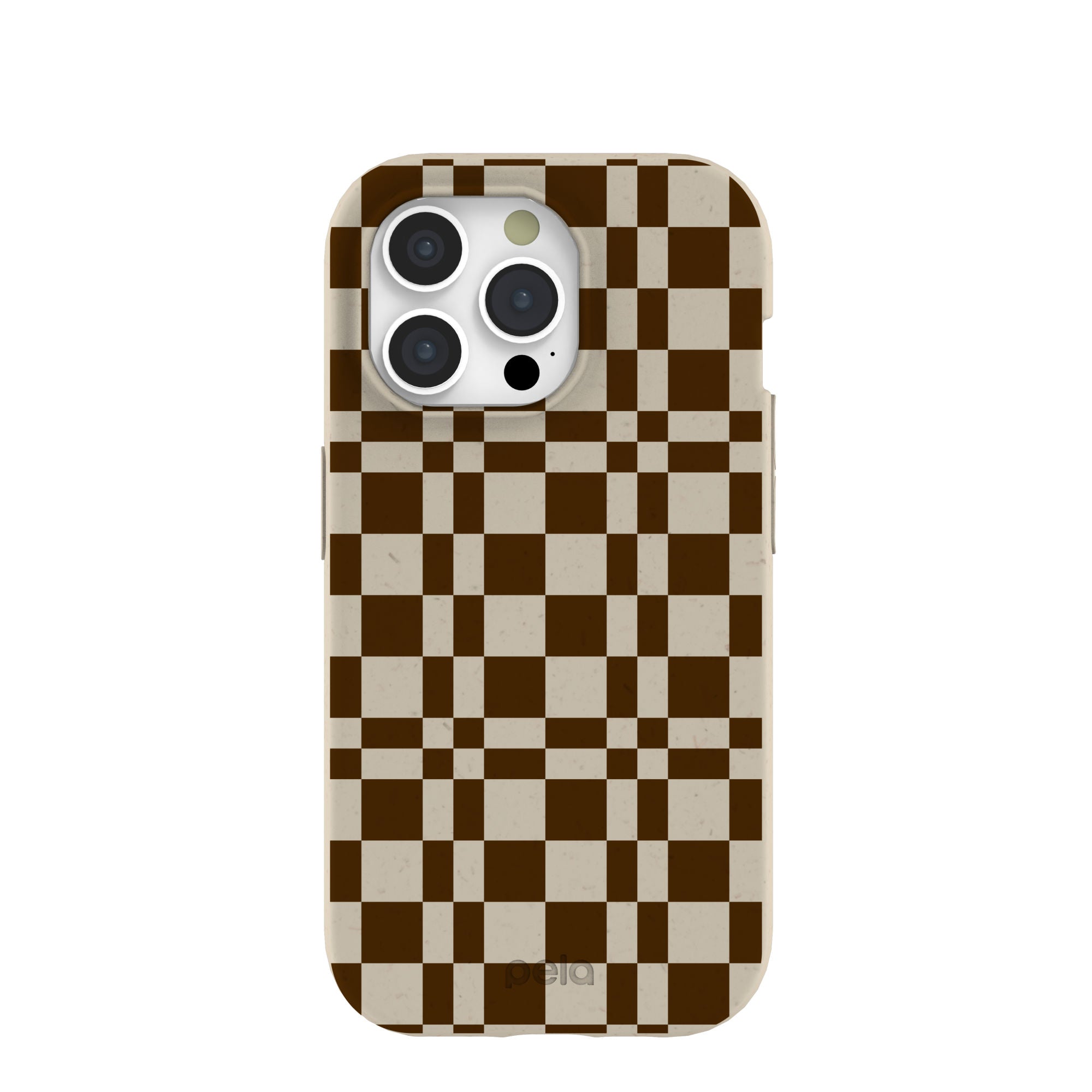 London Fog Chestnut Checkers iPhone 15 Pro Case Refurbished - Pela Case refurbished available on Cerqular