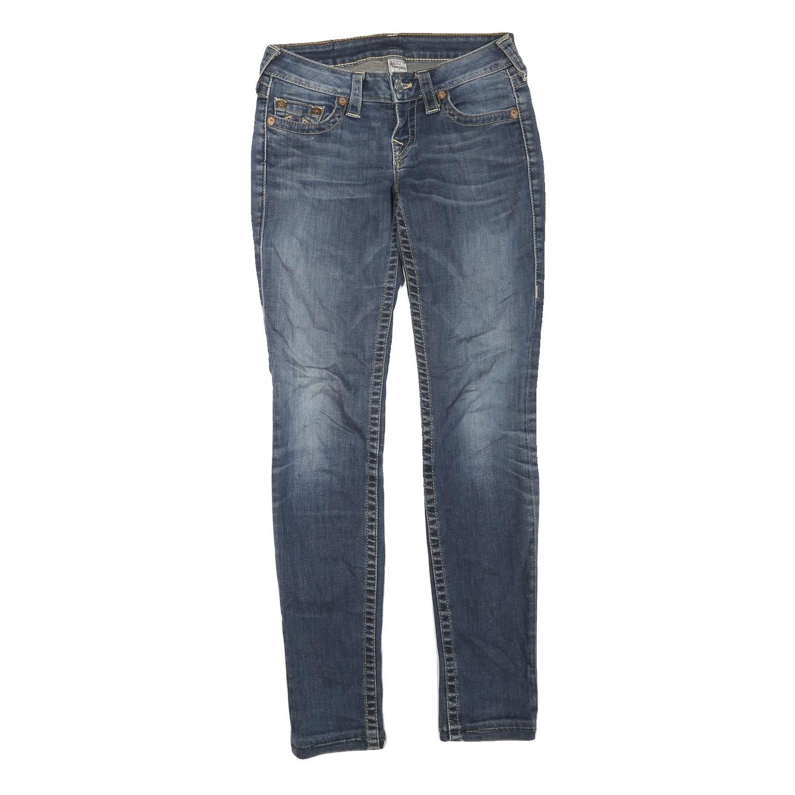 TRUE RELIGION Womens Jeans Blue Regular Skinny Denim Medium W25 L32 Classic Zip Refurbished - N/A refurbished available on Cerqular