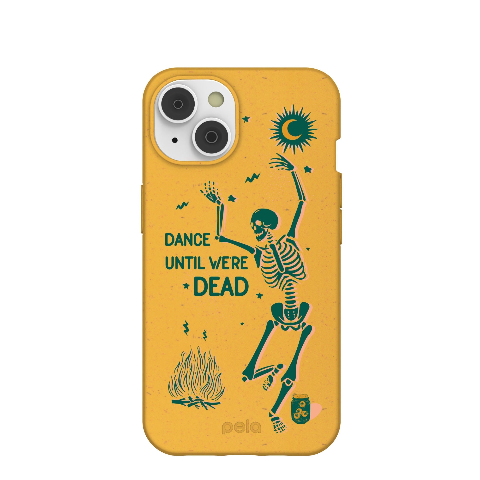 Honey Dancing Skeleton iPhone 14/16e Case Refurbished - Pela Case refurbished available on Cerqular