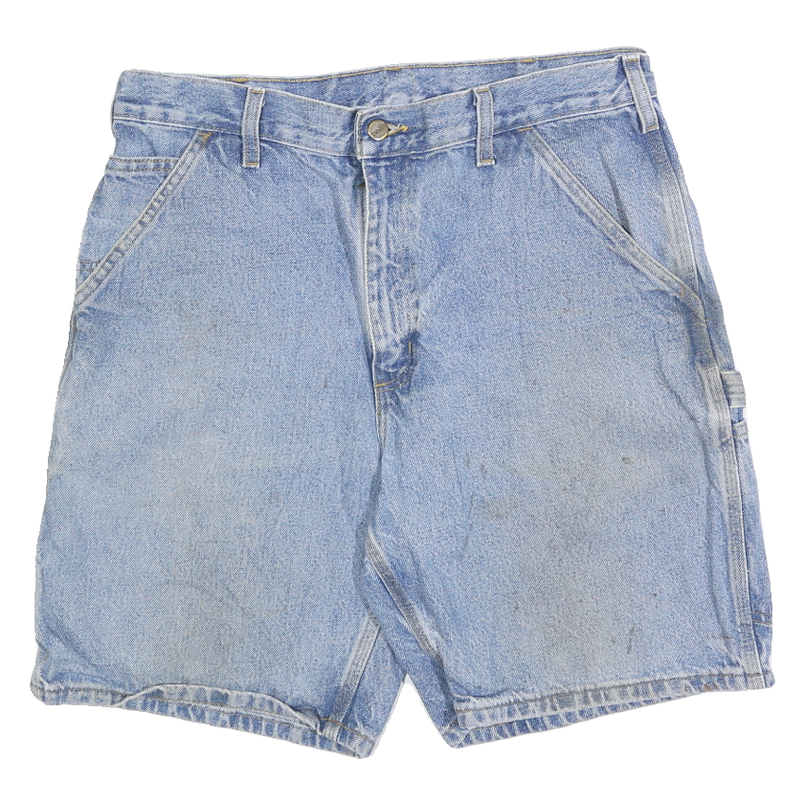 CARHARTT Mens Denim Blue Casual Cotton Blend Shorts M W33 Workwear Relaxed Fit Refurbished - N/A refurbished available on Cerqular