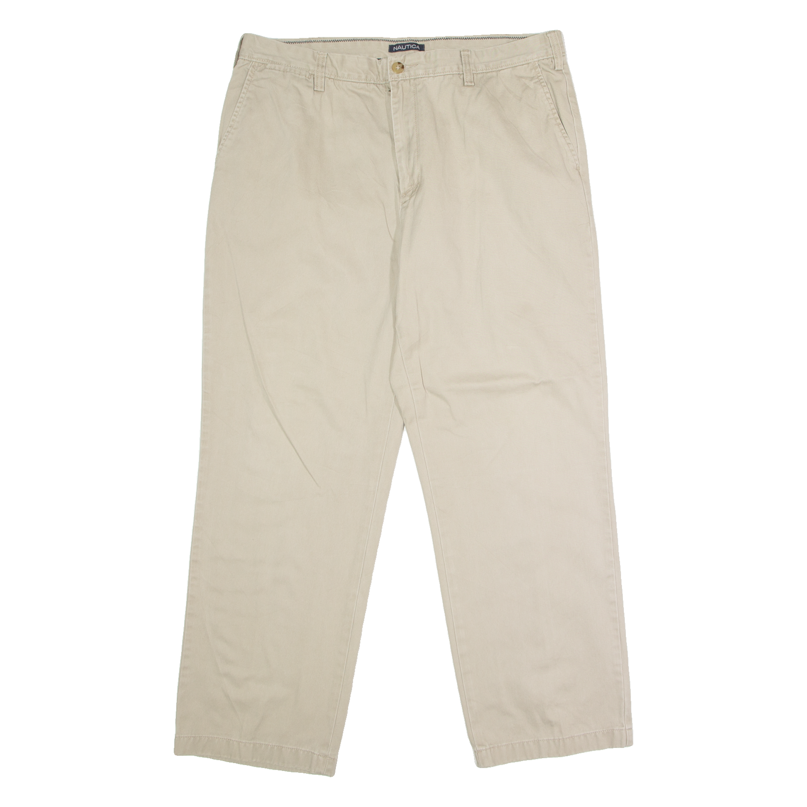 NAUTICA Chino Mens Twill Trousers Beige Regular Straight W38 L30 Refurbished - N/A refurbished available on Cerqular