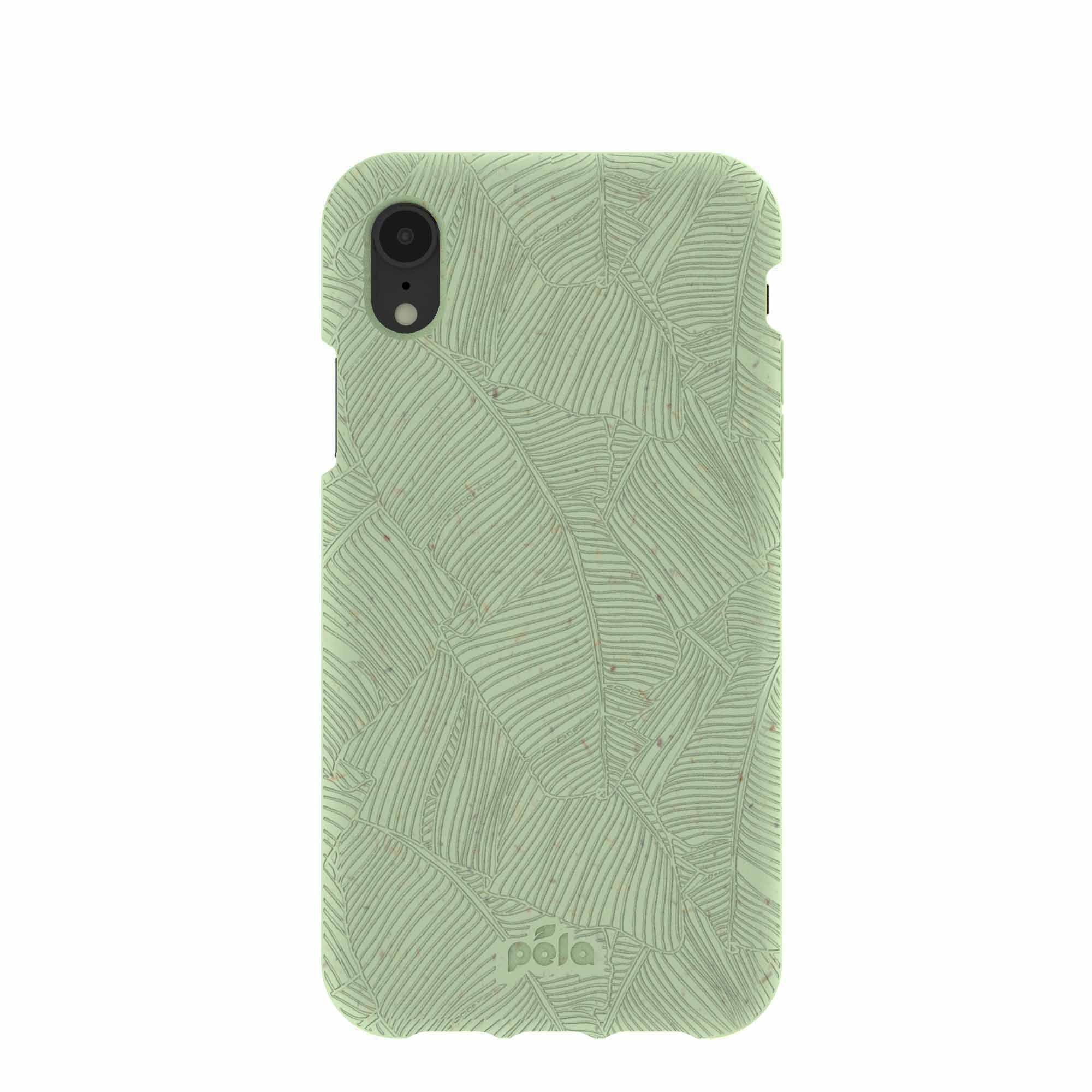 Sage Green Lushy Leaves iPhone XR Case Refurbished - Pela Case refurbished available on Cerqular