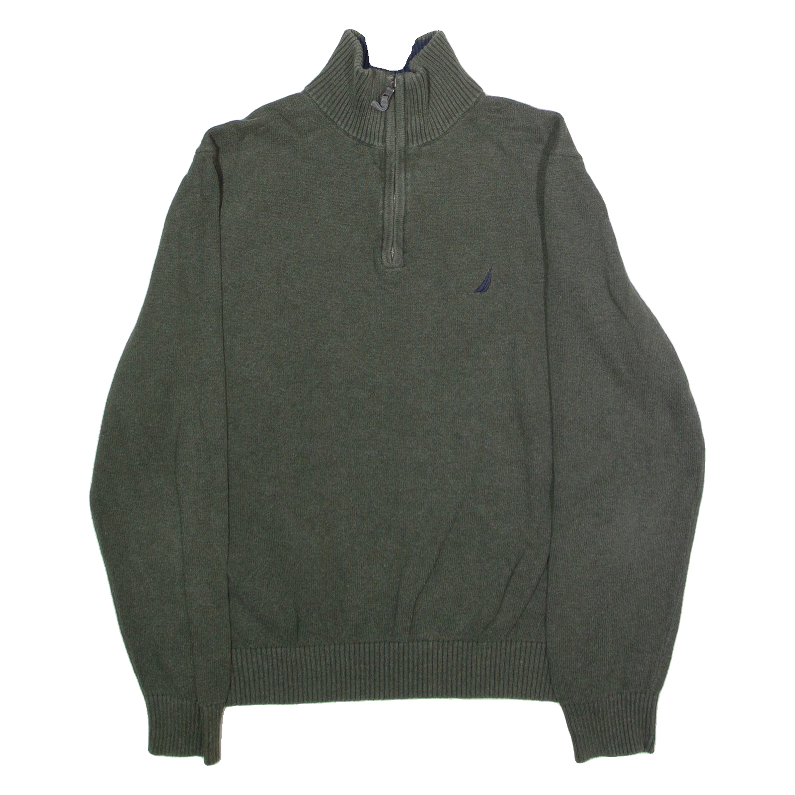 NAUTICA Mens Jumper Green 1/4 Zip Tight Knit M Refurbished - N/A refurbished available on Cerqular