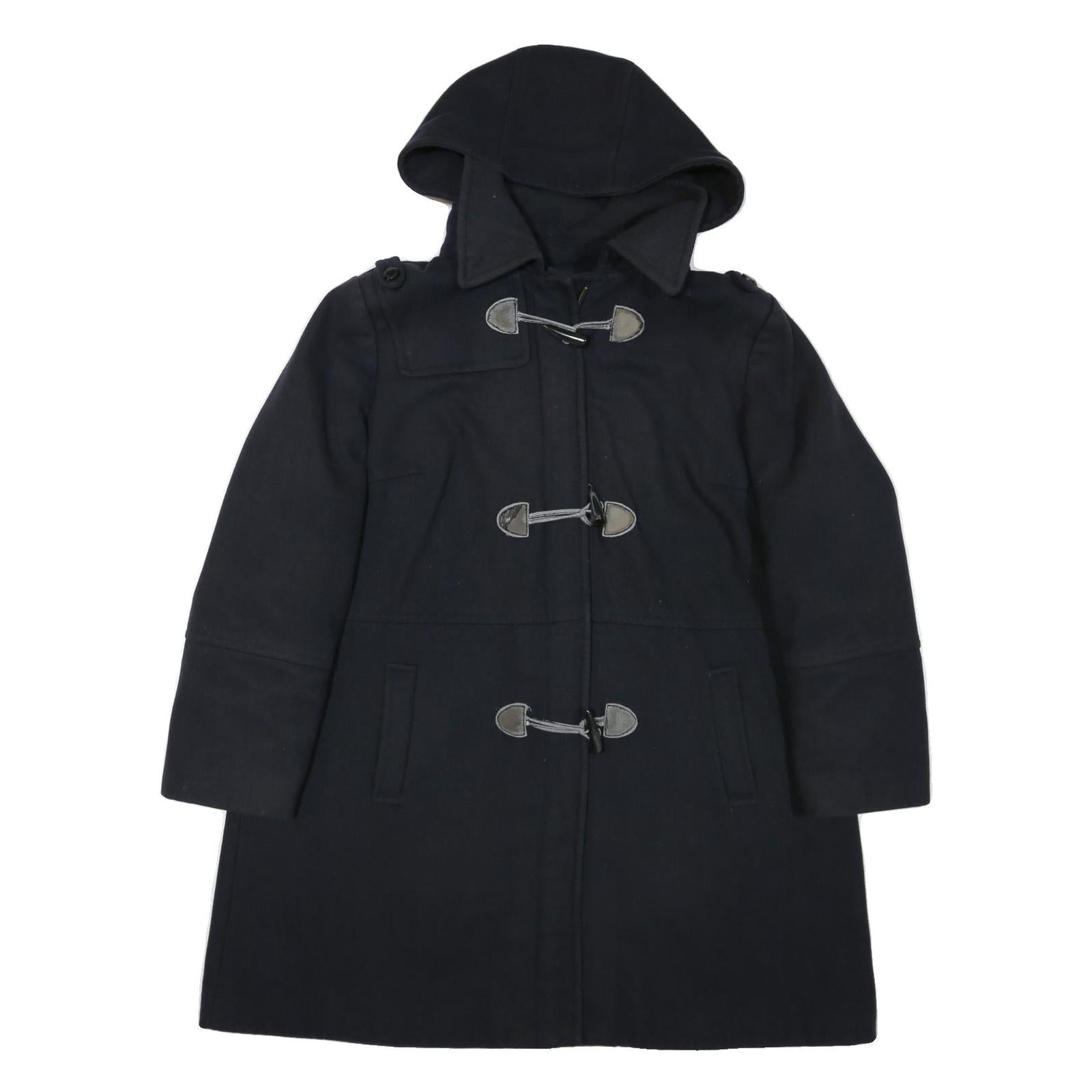 NAUTICA Mens Black Cotton Blend Duffle Jacket 2XL Zip Hooded Classic Fit Refurbished - N/A refurbished available on Cerqular