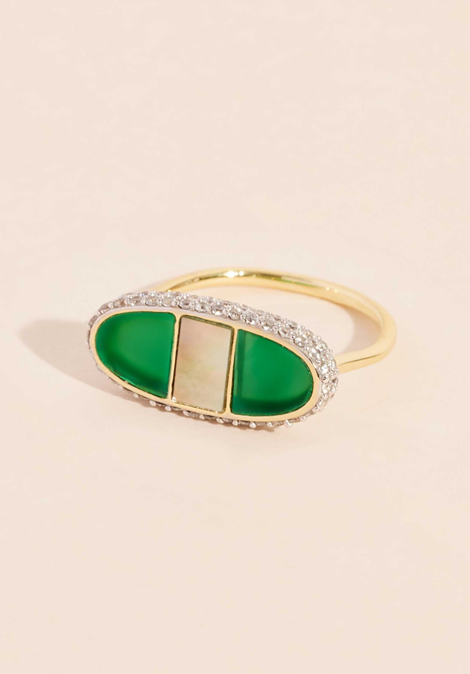 Buy Ring Izy 1 Ring Green-Pearl | Color: GREEN PEARL | Size: 54 Refurbished - $102.17 Ring Izy 1 Ring Green-Pearl | Color: GREEN PEARL | Size: 54 Refurbished - Rue Madame is a known brand, and the standardized name is " refurbished available on Cerqular