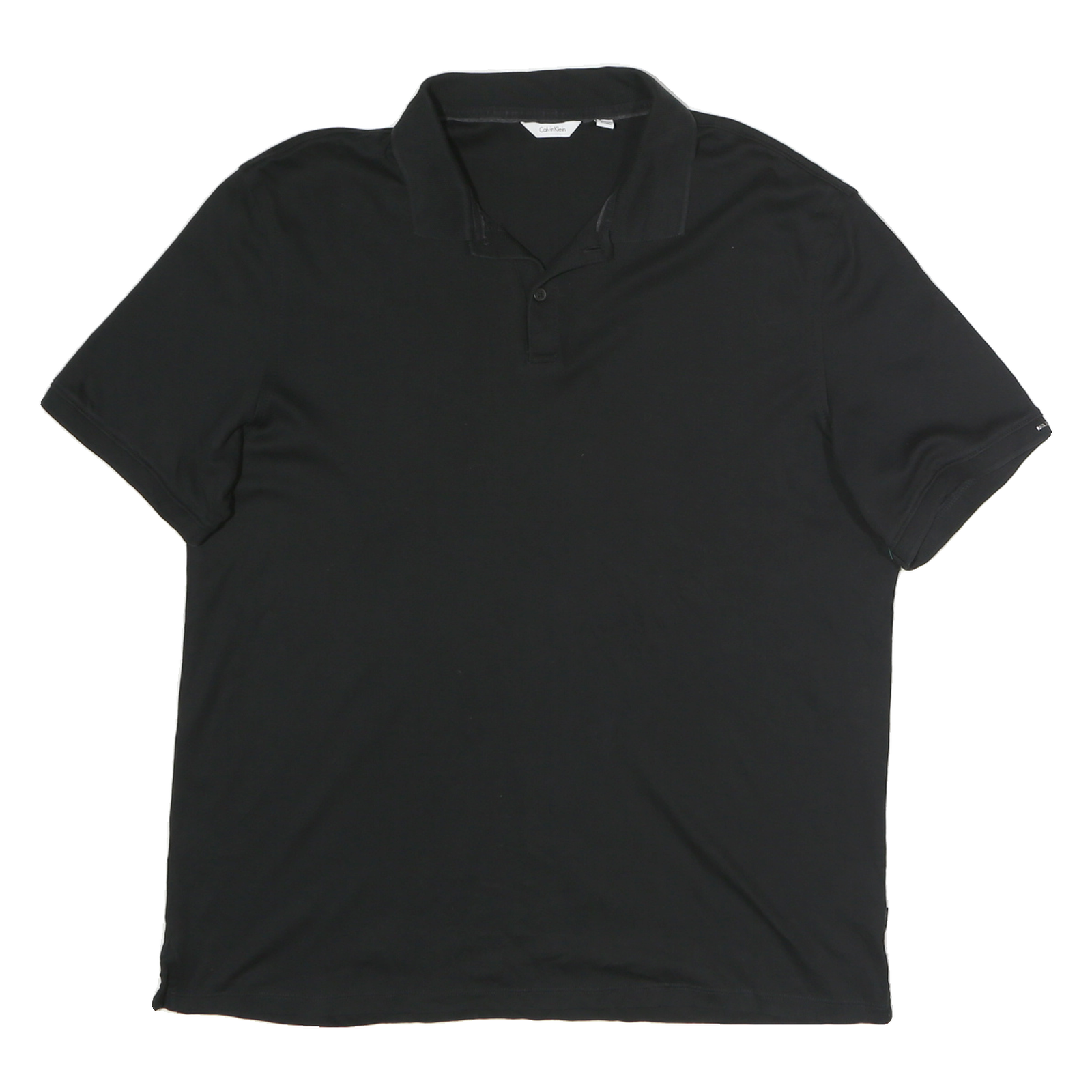 CALVIN KLEIN Mens Black Short Sleeve Plain Polo Shirt L Cotton Casual Refurbished - N/A refurbished available on Cerqular