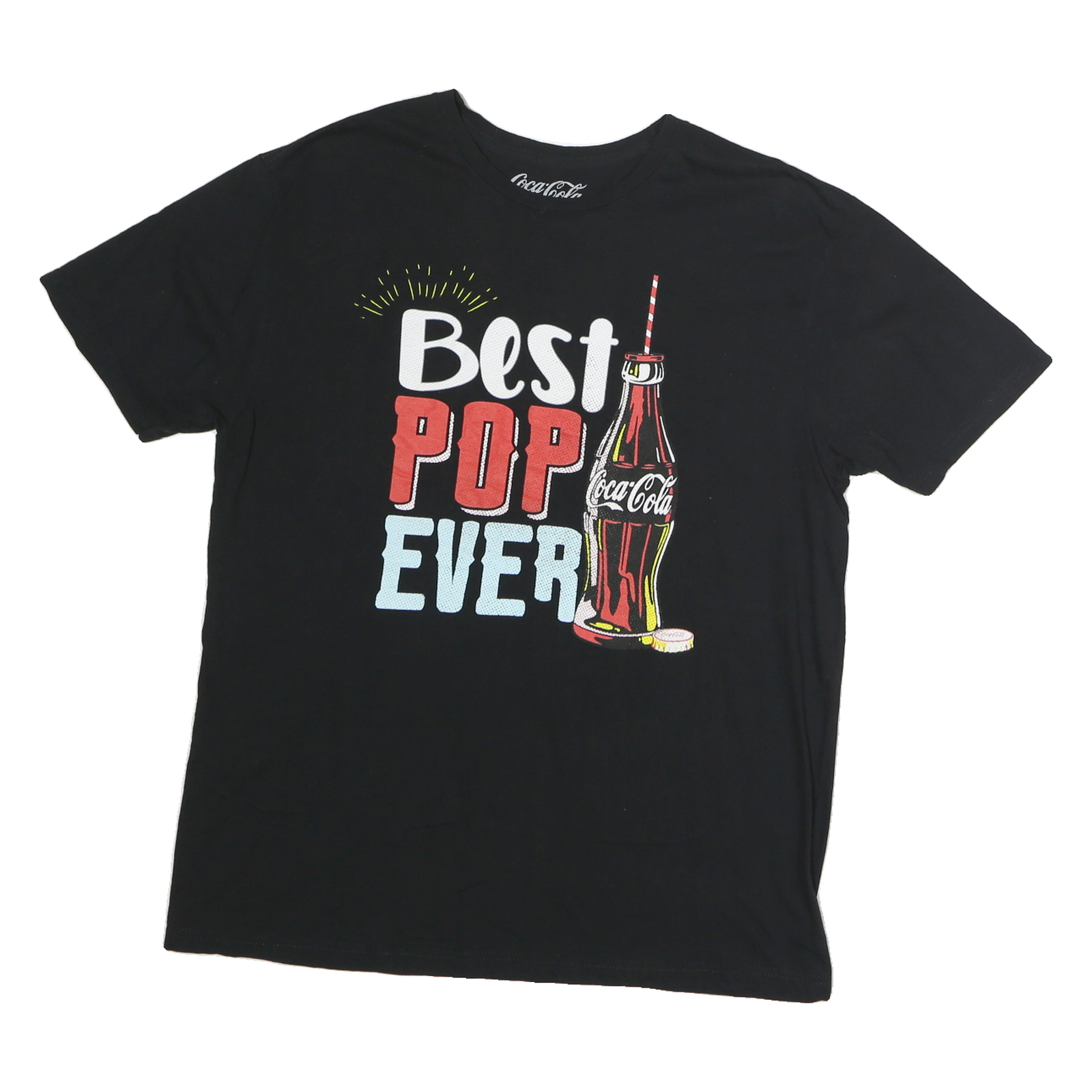 COCA COLA Mens Black Best Pop Ever Graphic T-Shirt L Short Sleeve Crew Neck Refurbished - N/A refurbished available on Cerqular