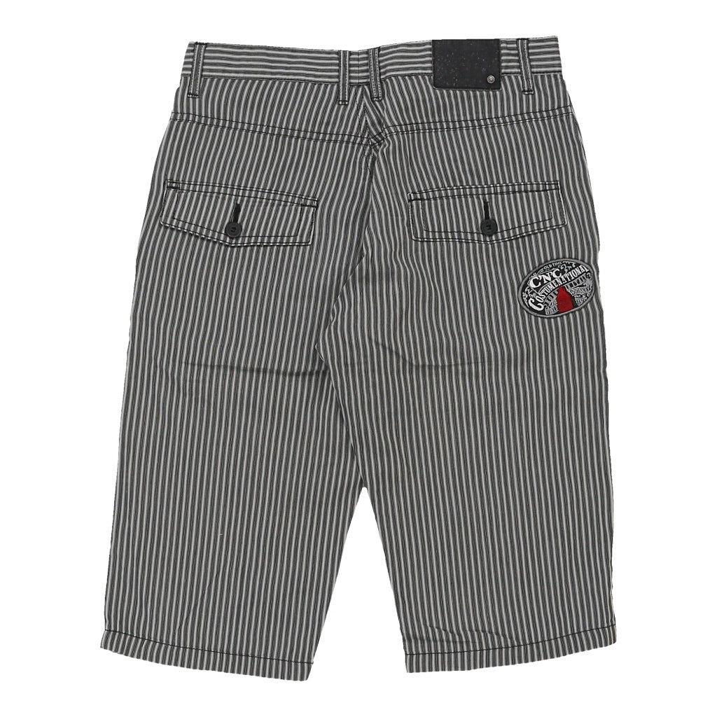 Costume National Striped Shorts - 30W 14L Black & White Cotton Refurbished - Thrifted (note: this is a term often used to describe second- refurbished available on Cerqular
