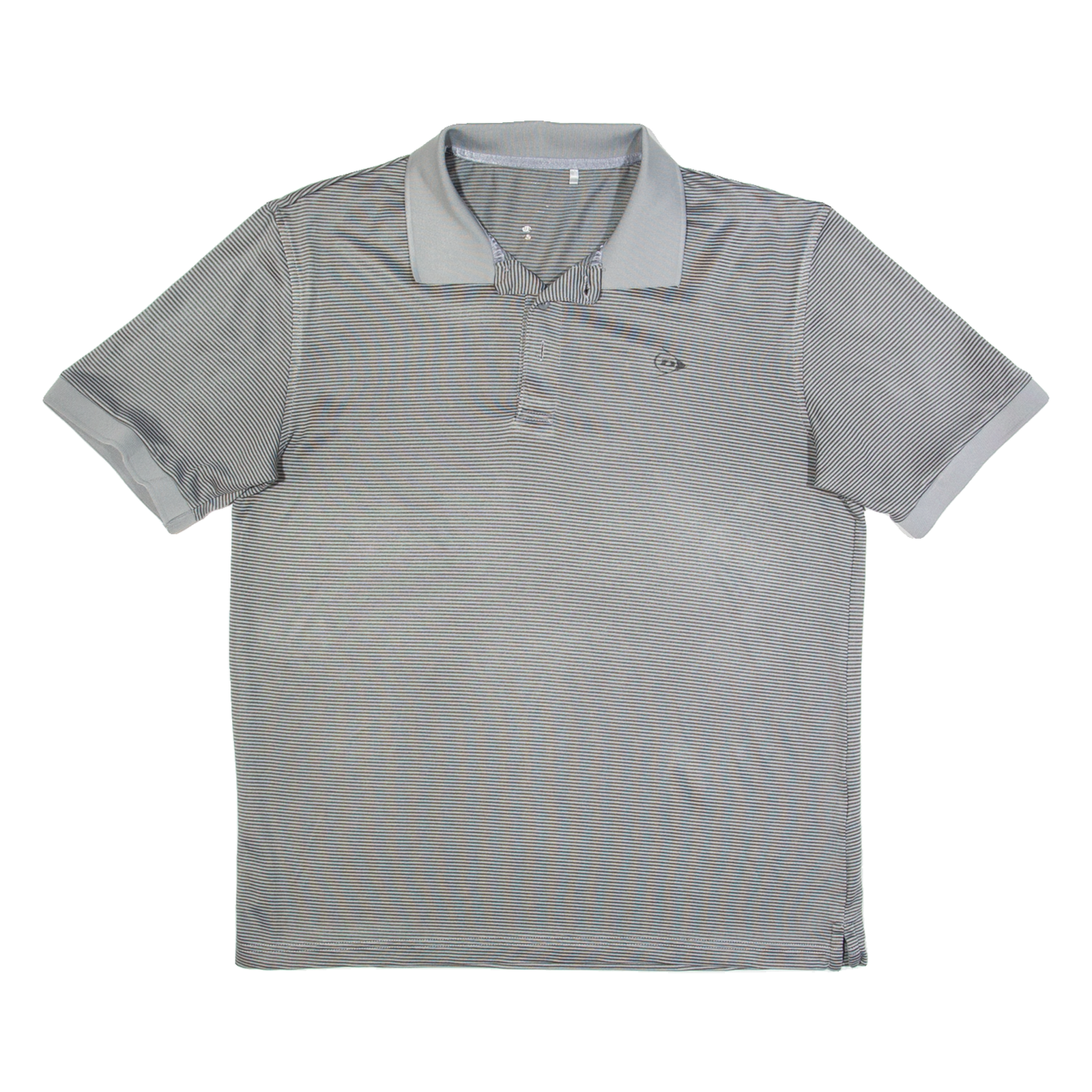 DUNLOP Mens Polo Shirt Grey Striped L Refurbished - N/A refurbished available on Cerqular