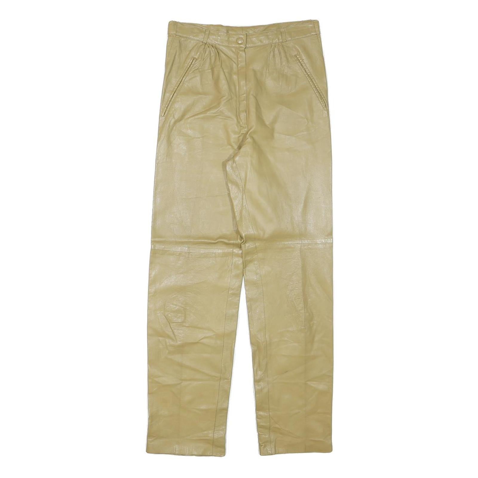 Womens Synthetic Beige Regular Fit Straight Leg Trousers W26 L28 Elegant Classic Refurbished - N/A refurbished available on Cerqular