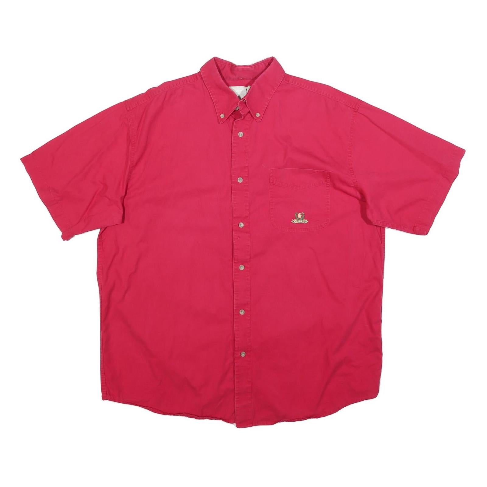 WRANGLER Mens Red Cotton Blend Short Sleeve Shirt XL Button Down Pocket Casual Refurbished - N/A refurbished available on Cerqular