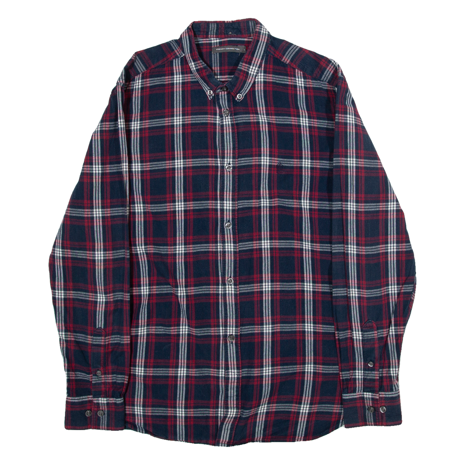 FRENCH CONNECTION Mens Shirt Blue Check Long Sleeve L Refurbished - N/A refurbished available on Cerqular