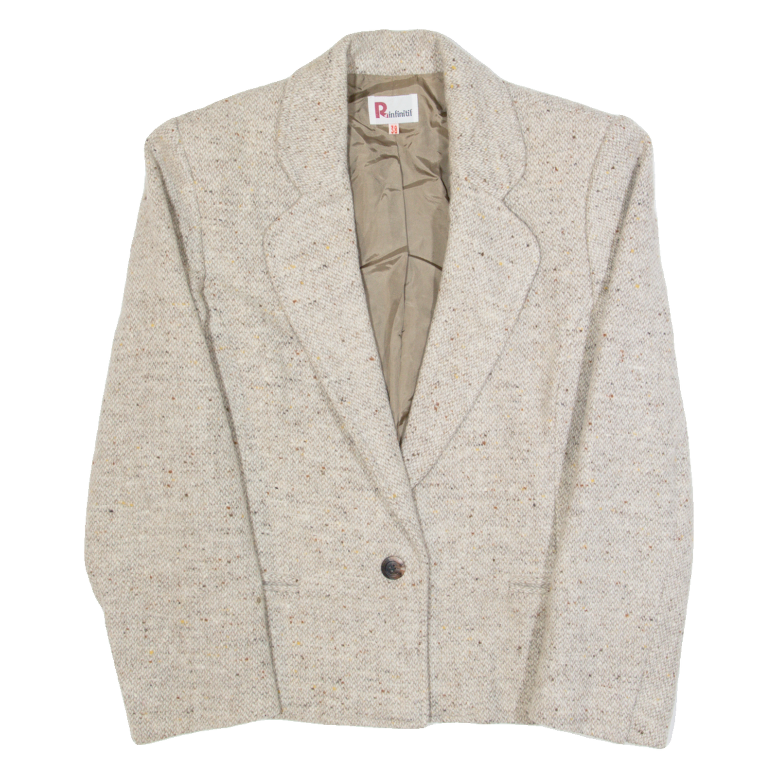 RINFINITIF Womens Blazer Jacket Brown Wool 90s S Refurbished - N/A refurbished available on Cerqular
