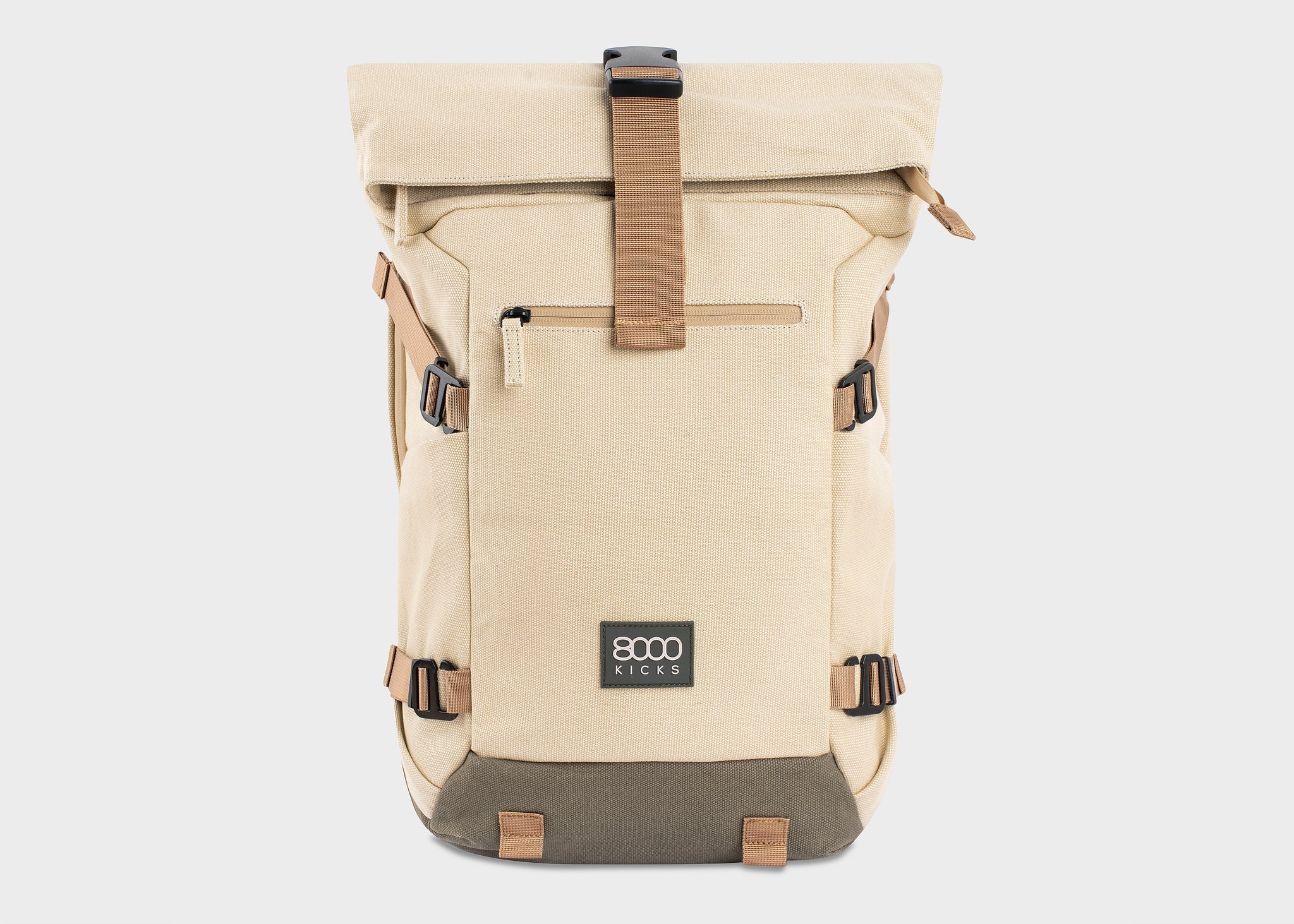 Nomad Hemp Rolltop Backpack in Beige and Green Refurbished - 8000Kicks refurbished available on Cerqular