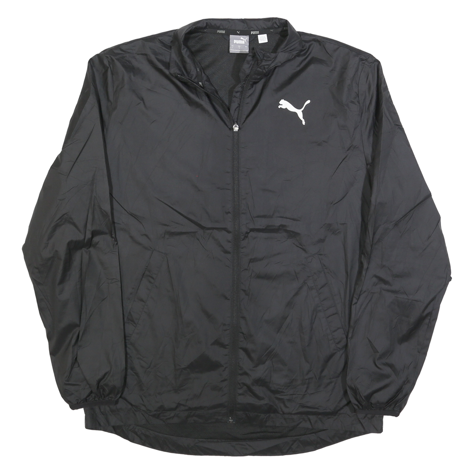 PUMA Mens Black Athletic Jacket L Polyester Blend Zip Plain Sportswear Outerwear Refurbished - N/A refurbished available on Cerqular