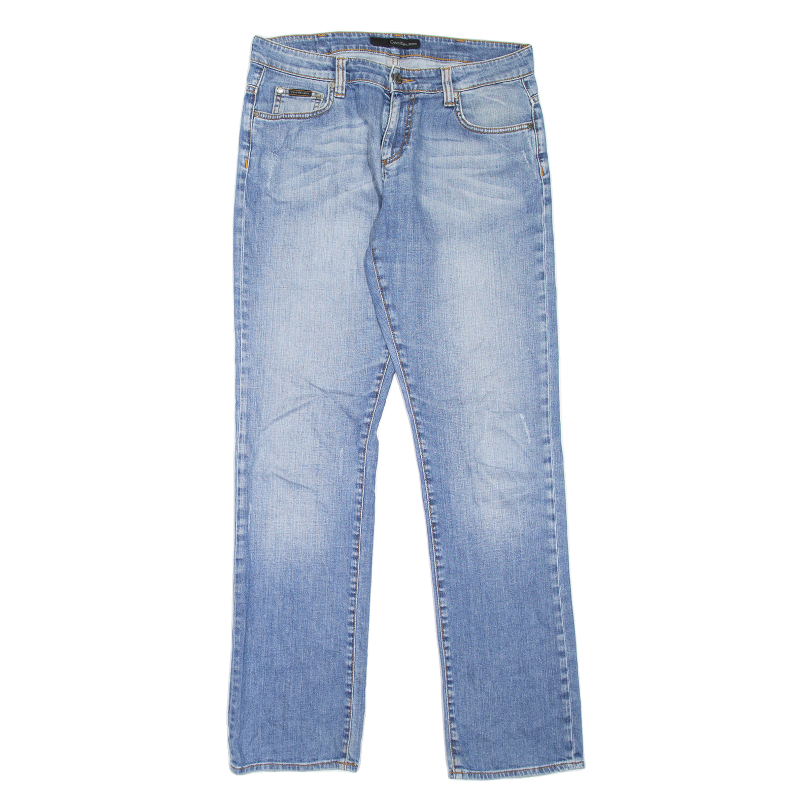 CALVIN KLEIN JEANS Womens Jeans Blue Regular Straight Stone Wash W32 L33 Refurbished - N/A refurbished available on Cerqular