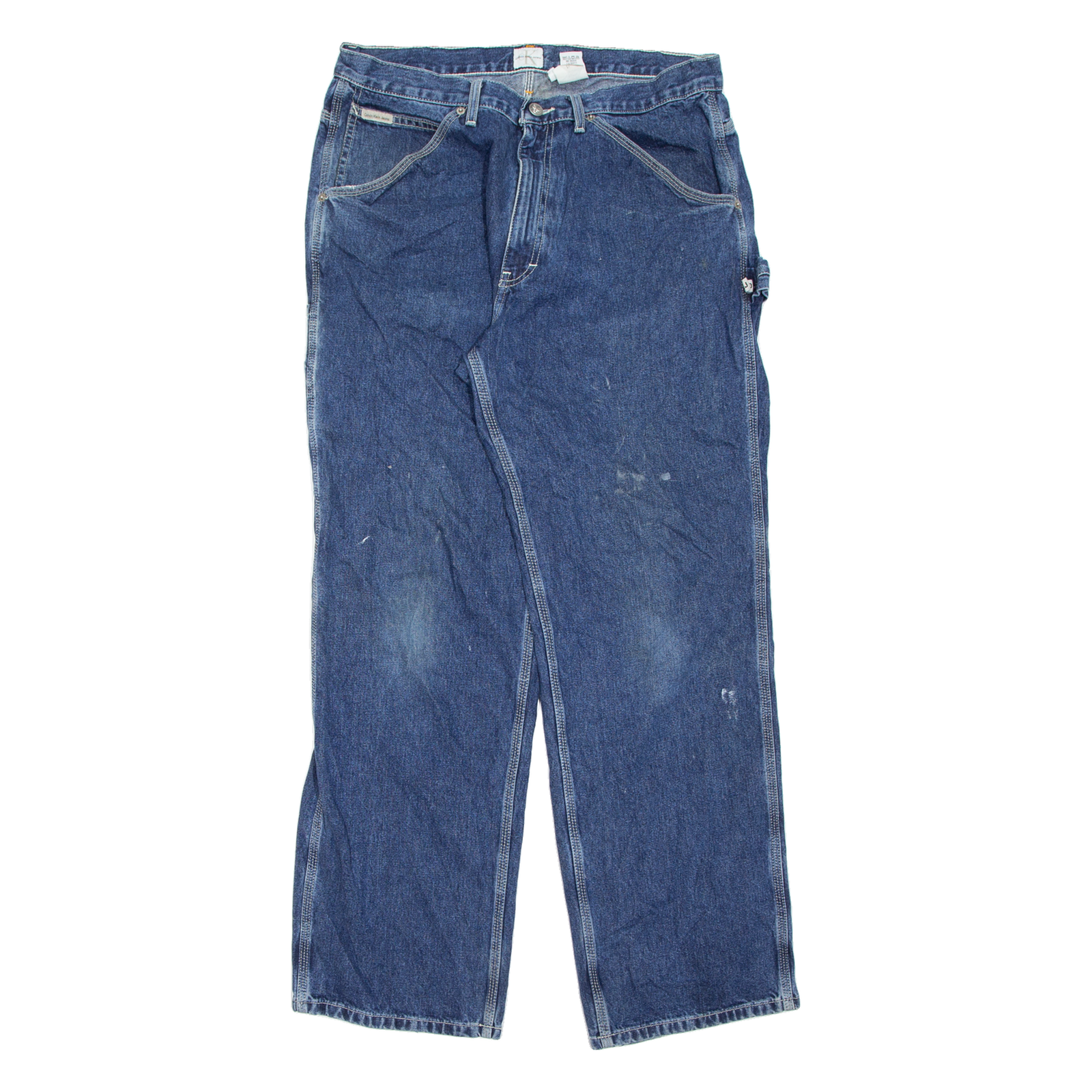 CALVIN KLEIN JEANS Womens Jeans Blue Relaxed Straight Stone Wash W34 L32 Refurbished - N/A refurbished available on Cerqular