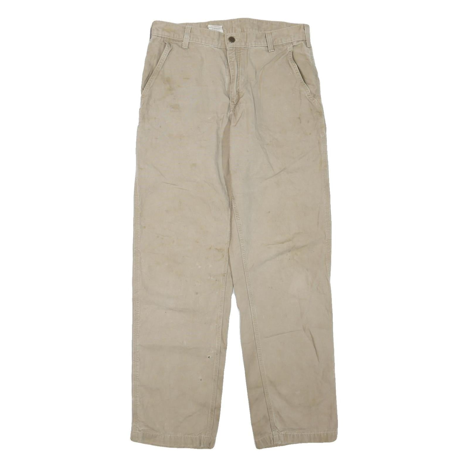 CARHARTT Mens Jeans Beige Regular Straight Denim Fair W32 L34 Workwear Utility Refurbished - N/A refurbished available on Cerqular