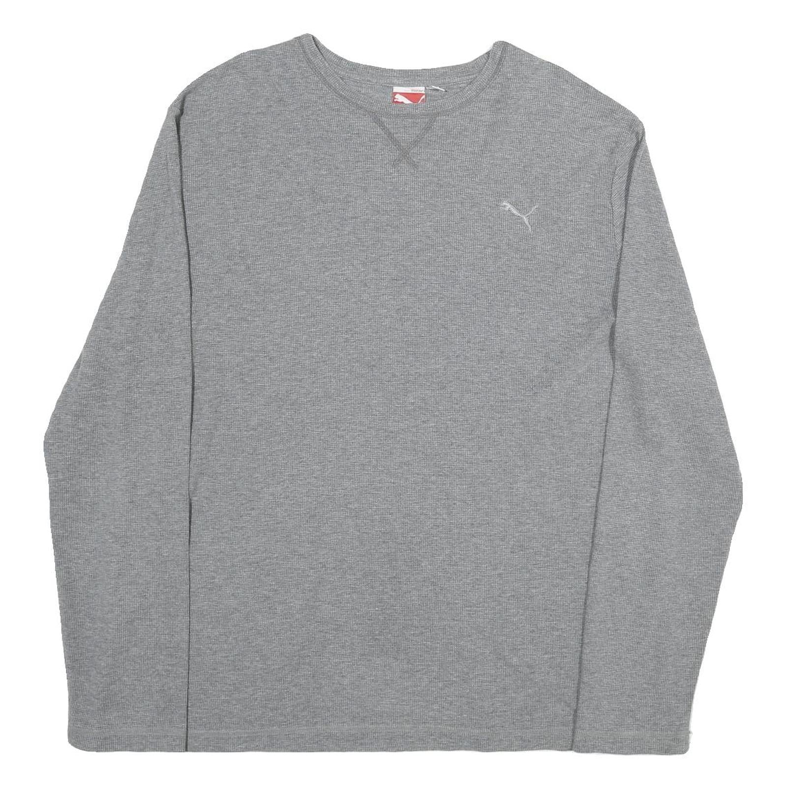 PUMA Mens Grey Long Sleeve Crew Neck Cotton T-Shirt 2XL Casual Sportswear Refurbished - N/A refurbished available on Cerqular