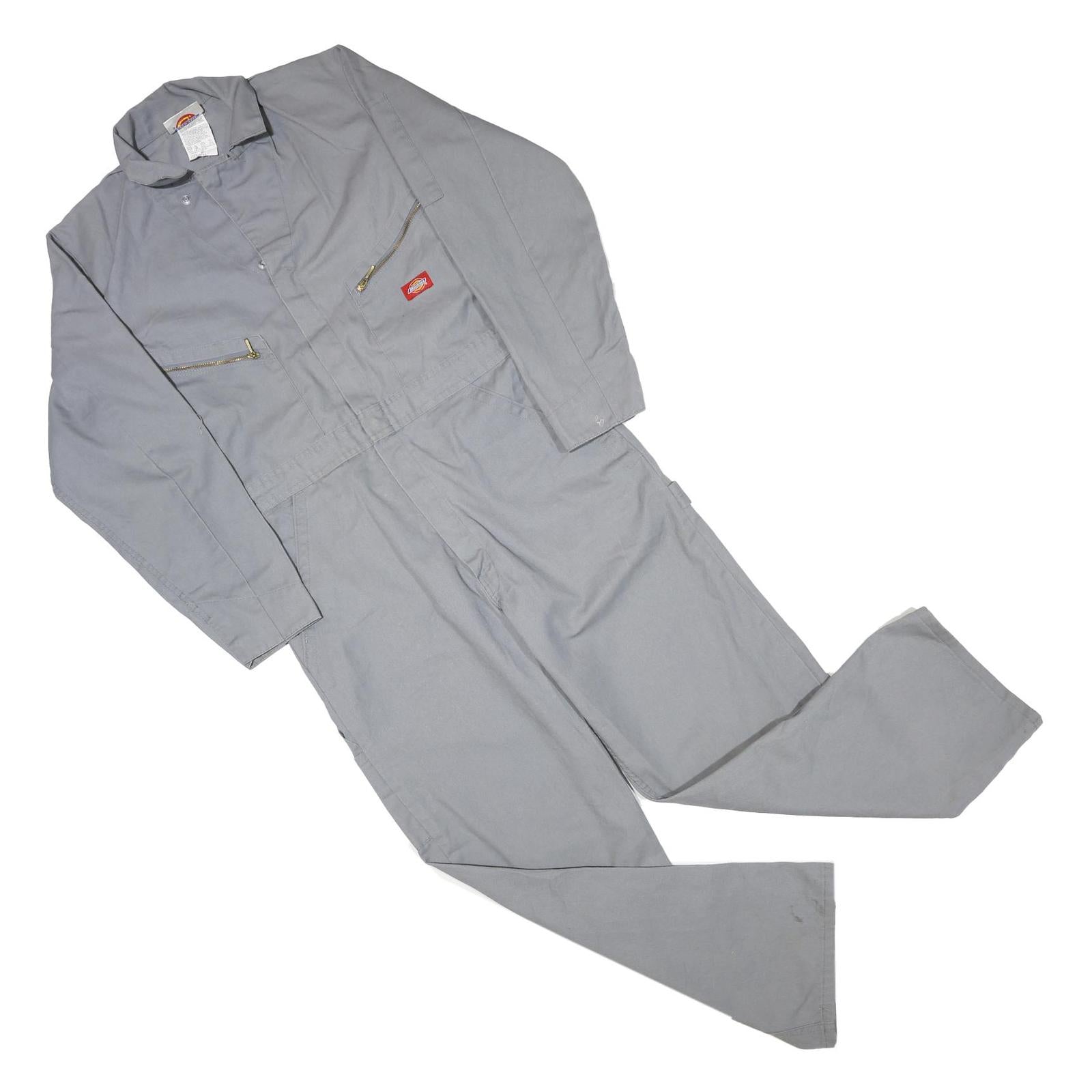 DICKIES Mens Grey Cotton Blend Classic Dungarees M W34 L28 Workwear Zipped Refurbished - N/A refurbished available on Cerqular
