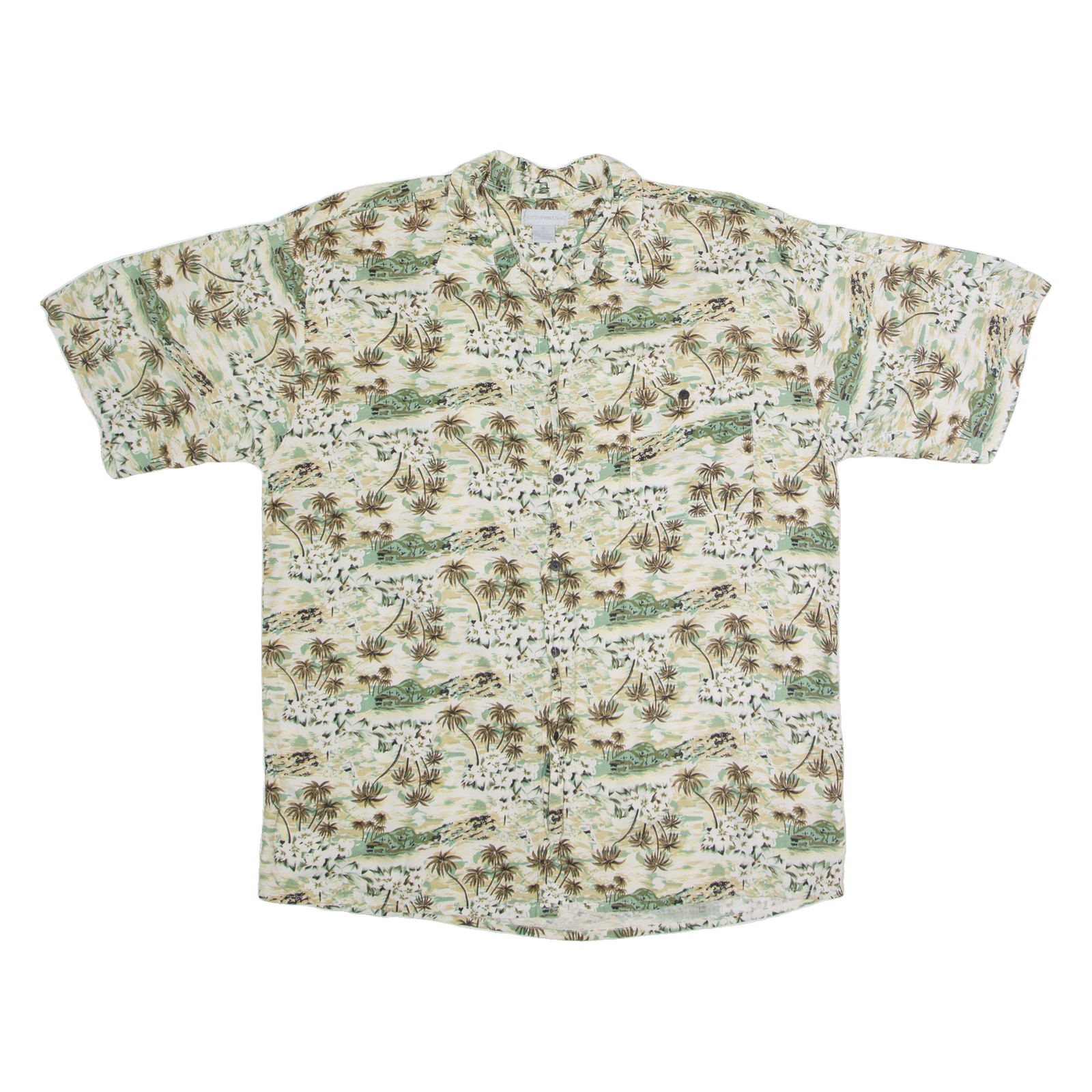NORTHWEST BLUE Mens Hawaiian Shirt Green 90s Floral XL Refurbished - N/A refurbished available on Cerqular