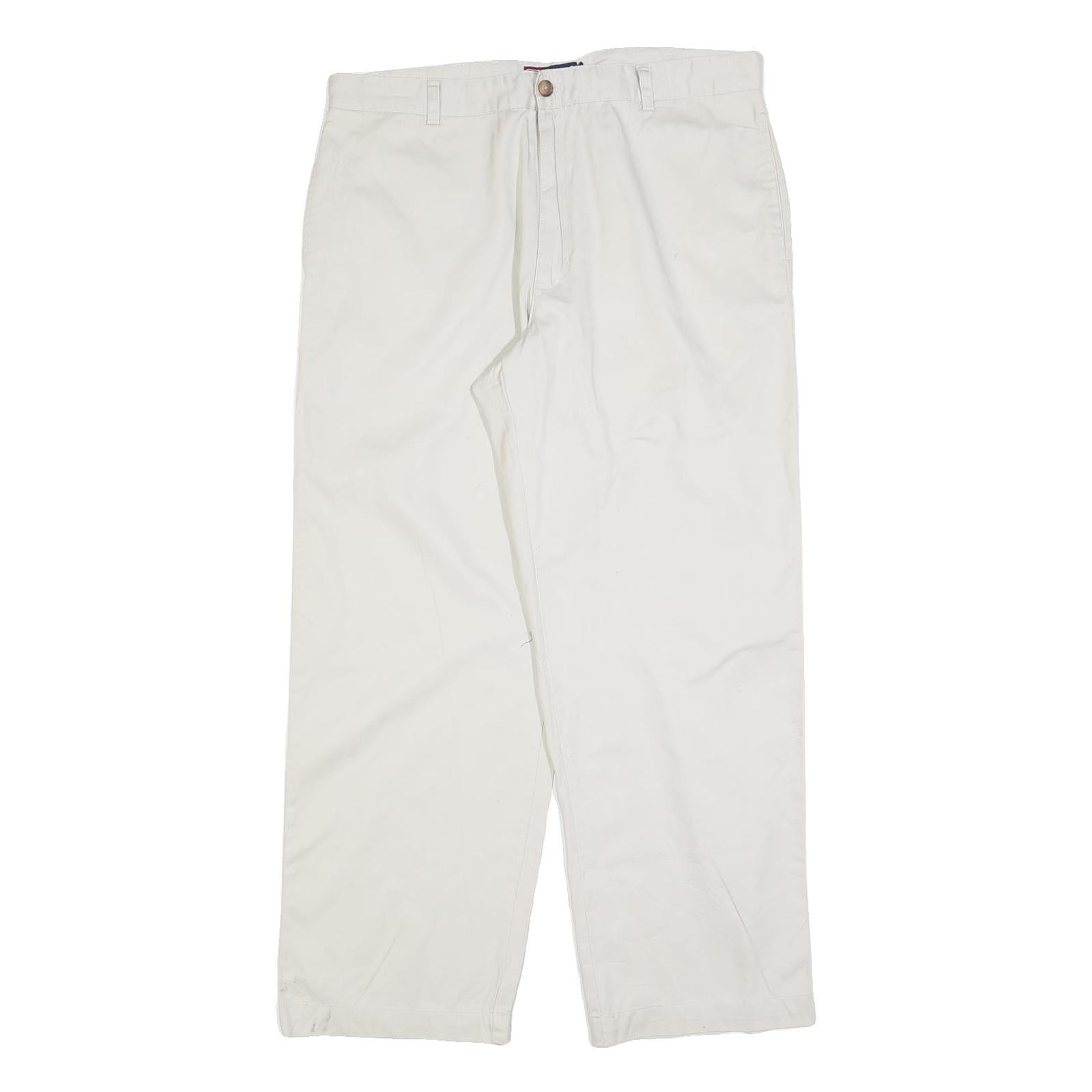 CHAPS Mens Cotton Blend White Regular Fit Straight Leg Trousers W36 L30 Casual Refurbished - N/A refurbished available on Cerqular