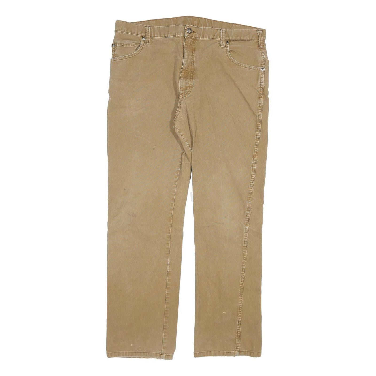 DICKIES Mens Regular Fit Beige Cotton Blend Zip Trousers W38 L32 Workwear Casual Refurbished - N/A refurbished available on Cerqular