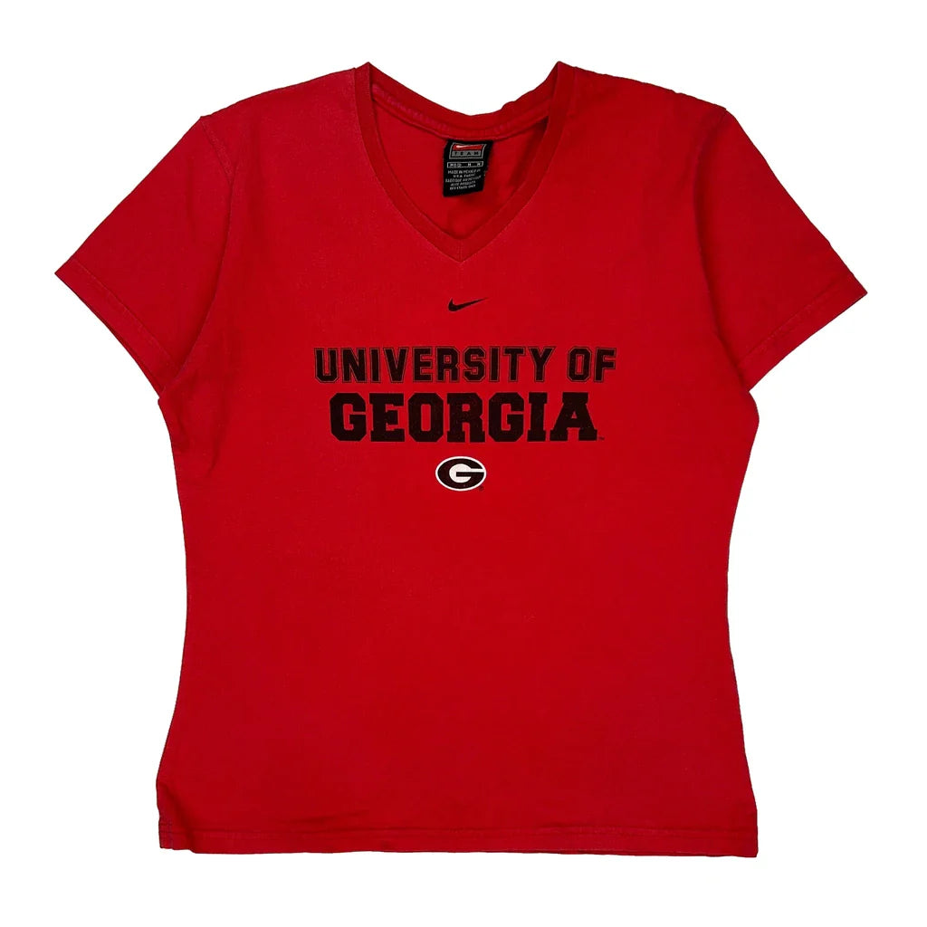 Age 8-10 University Of Georgia Nike College T-Shirt - Medium Red Cotton Refurbished - Thrifted (note: this is a term often used to describe second- refurbished available on Cerqular
