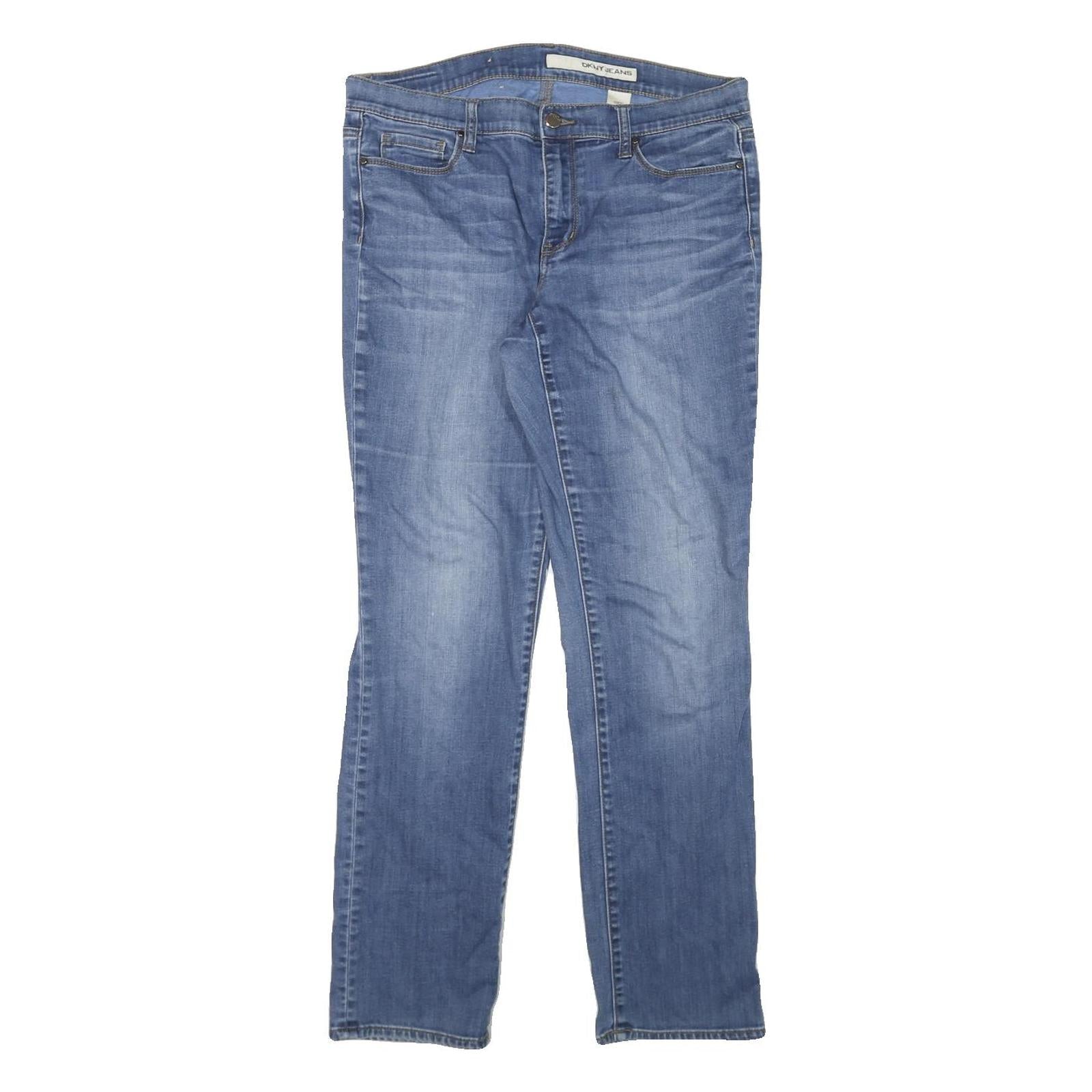 DKNY Womens Slim Blue Denim Slim Jeans W32 L30 Comfortable Stretch Cotton Blend Refurbished - N/A refurbished available on Cerqular