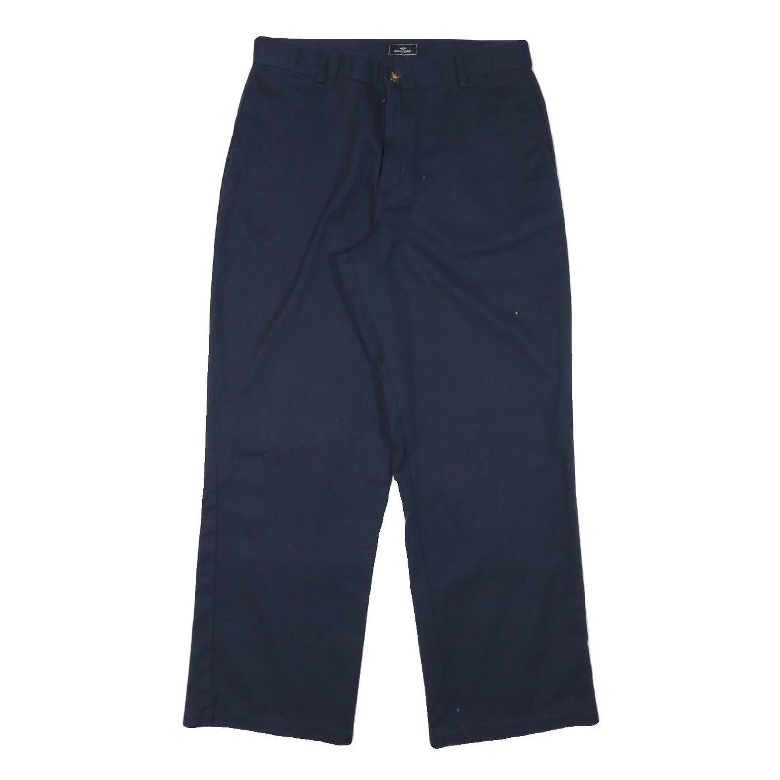 DOCKERS Mens Cotton Blend Navy Relaxed Straight Trousers W29 L28 Casual Comfort Refurbished - N/A refurbished available on Cerqular