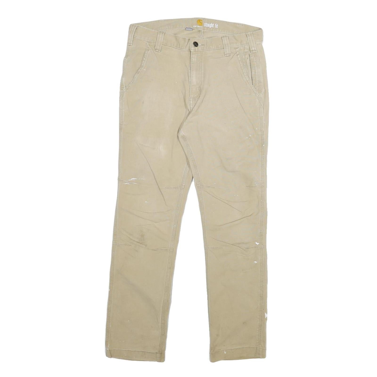 CARHARTT Mens Cotton Blend Beige Regular Straight Leg Trousers W30 L29 Workwear Refurbished - N/A refurbished available on Cerqular