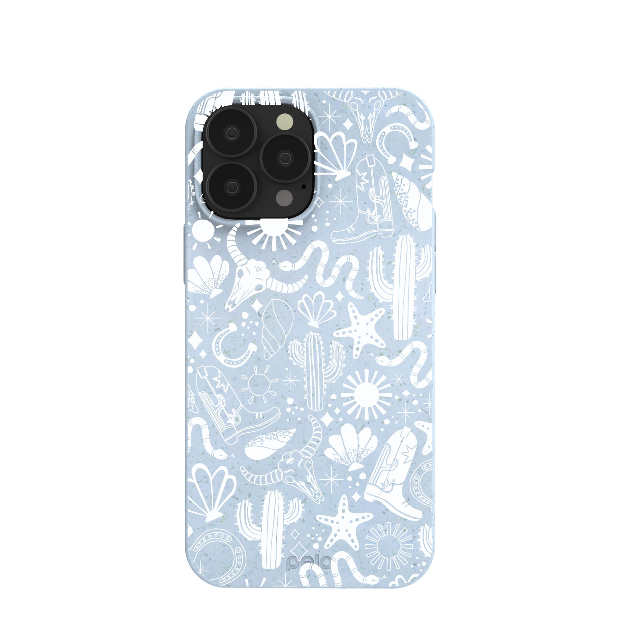 Powder Blue Coastal Rodeo iPhone 13 Pro Max Case Refurbished - Pela Case refurbished available on Cerqular